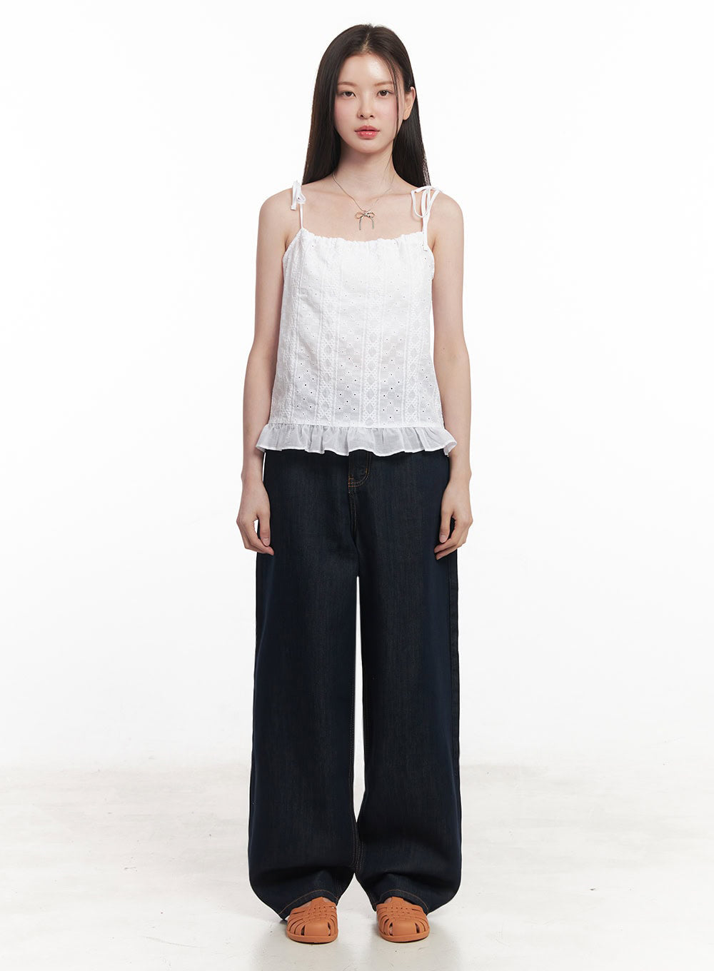 Frill Lace Ribbon Cami Top IY509