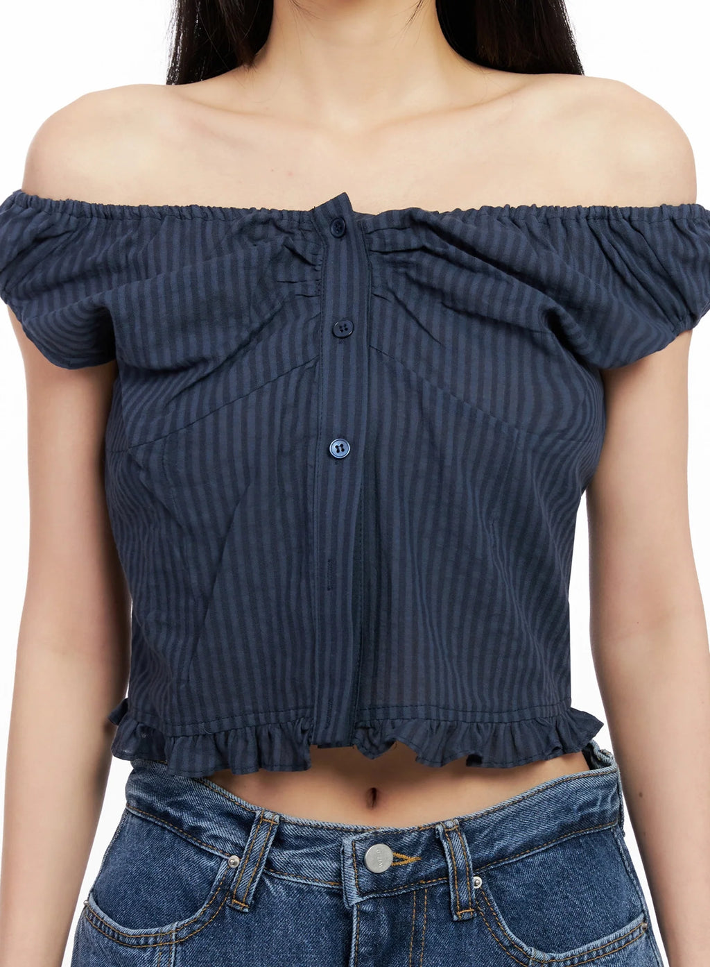 Off-Shoulder Puff-Sleeve Blouse IG508