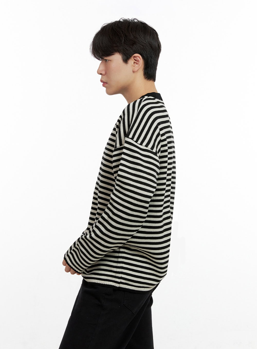 Men's Acrylic Striped Long Sleeve Top IN422