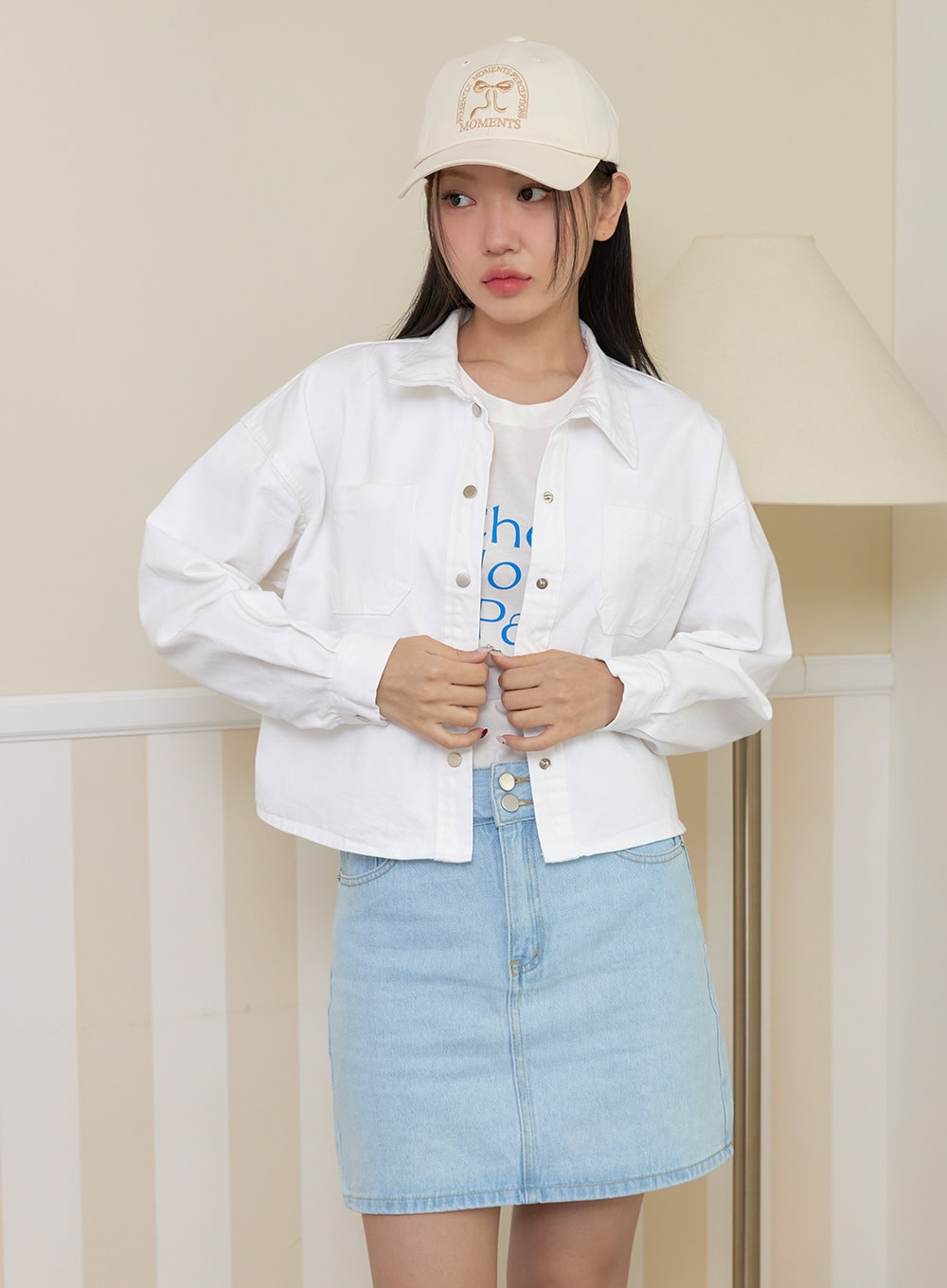 Cotton Collar Crop Jacket OY424