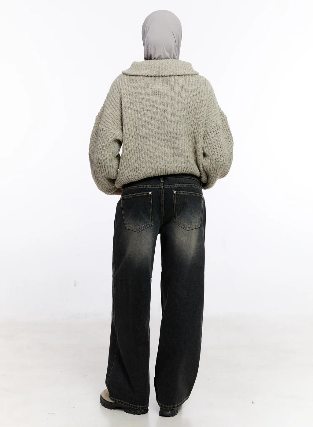 Gustav Double Waist Washed Baggy Jeans CS524