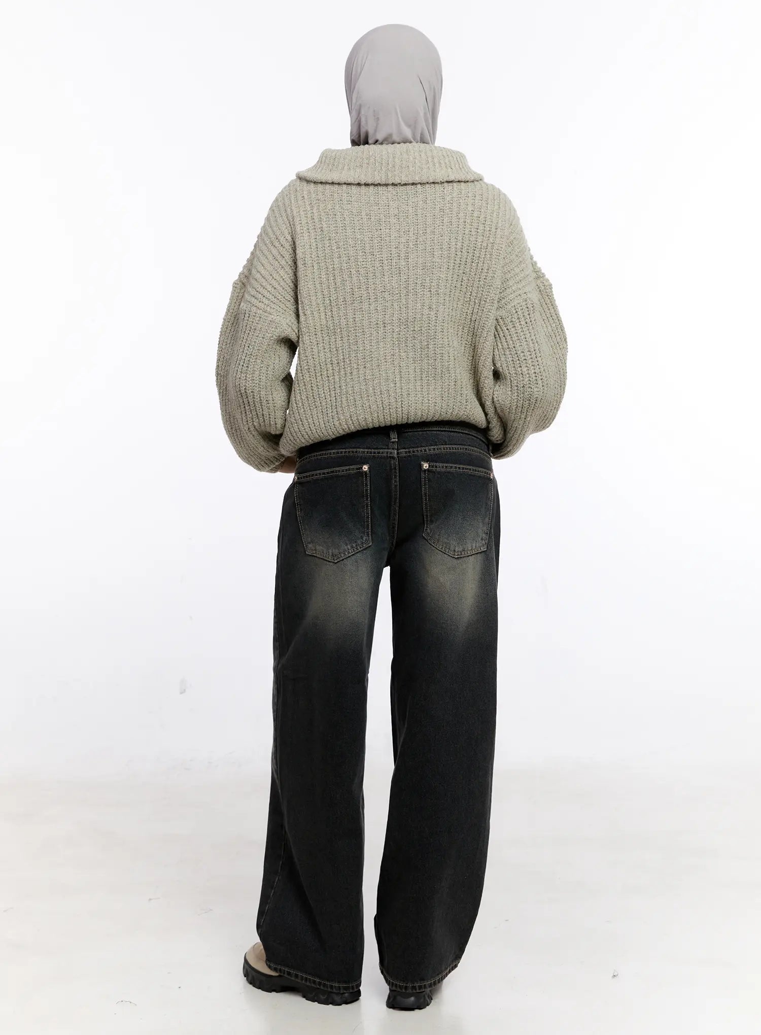 Gustav Double Waist Washed Baggy Jeans CS524