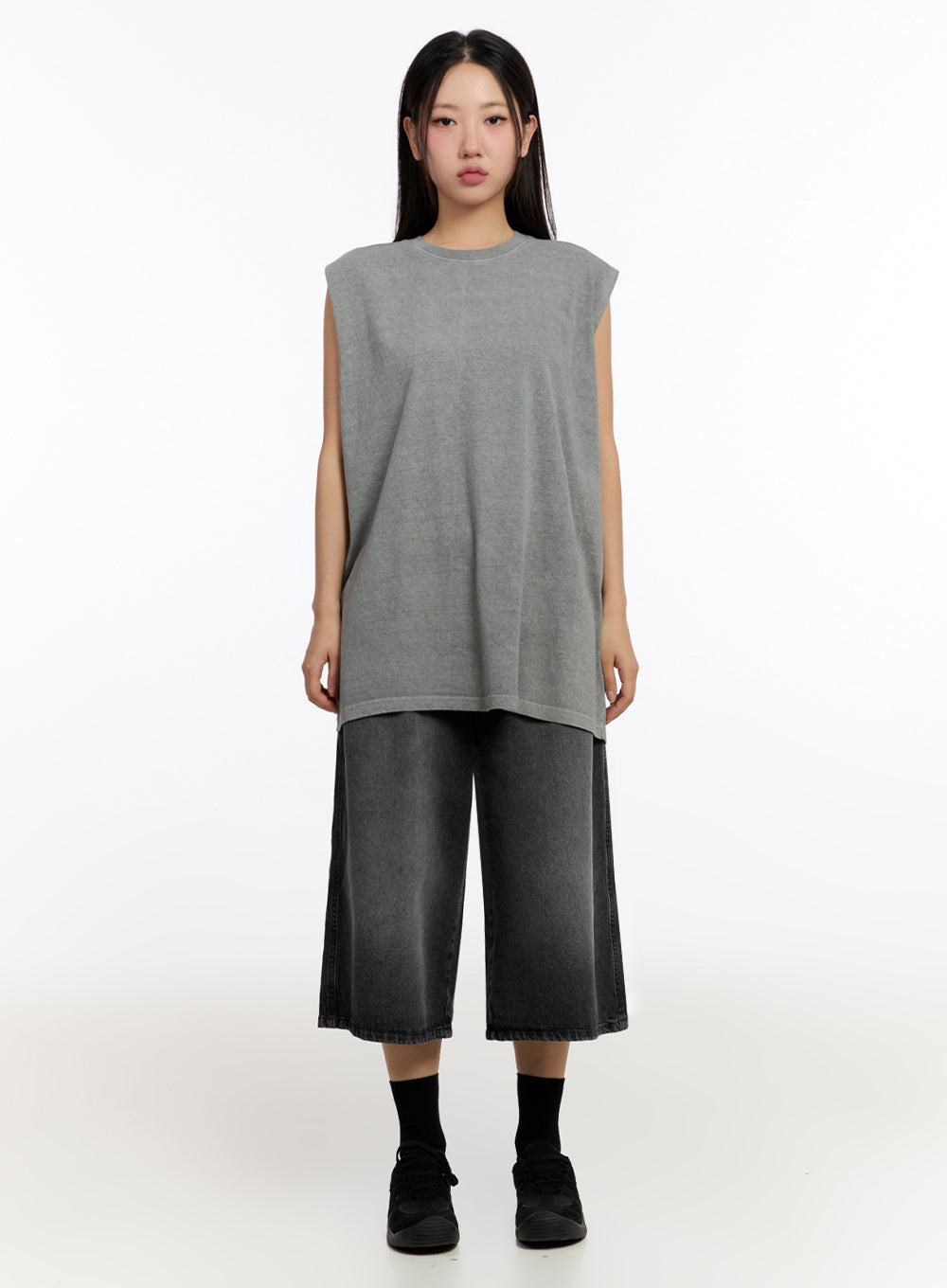 Relaxed-Fit Washed Tank Top IU509