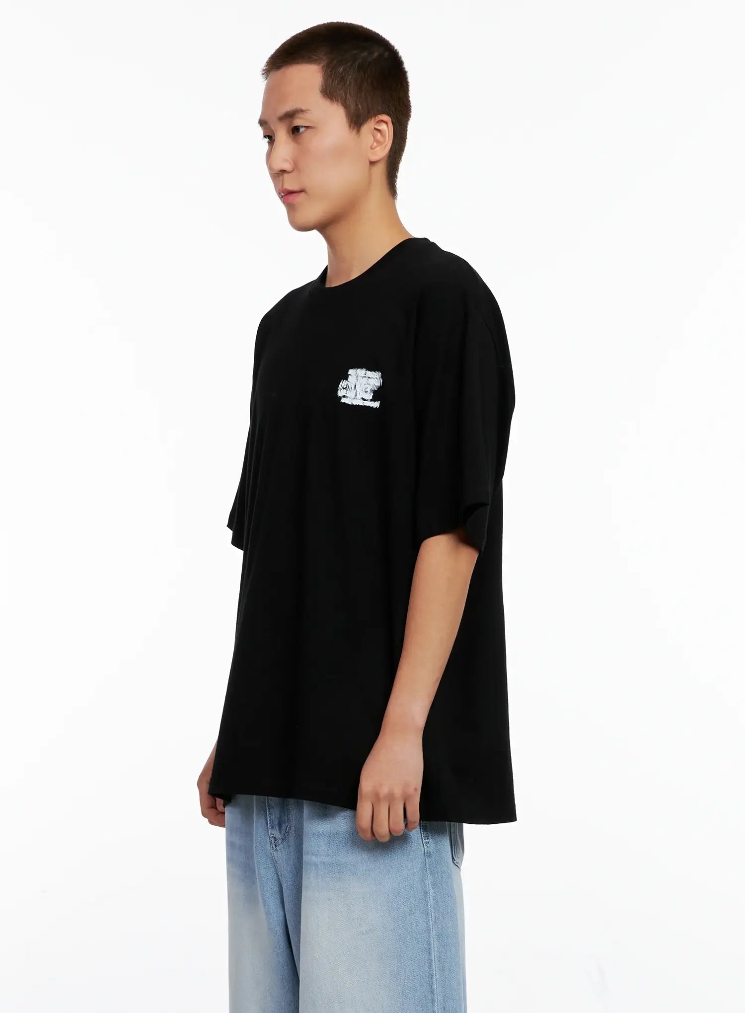 Men's Oversized Blurred Graphic Tee IG508