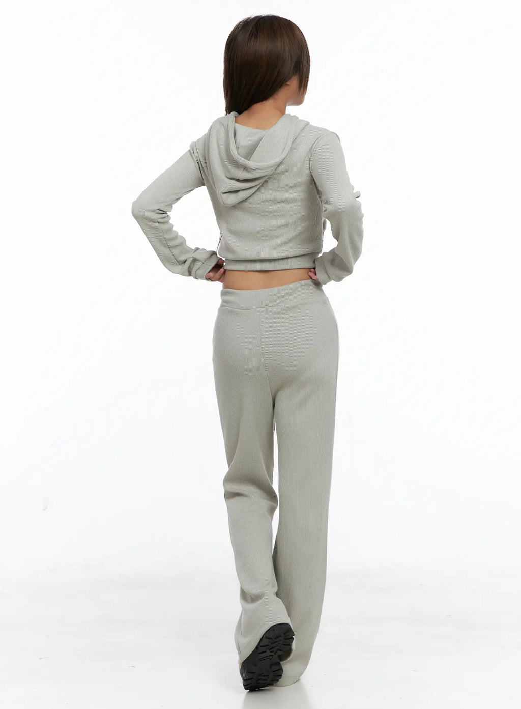 Casual Ribbed Crop Hoodie CS504