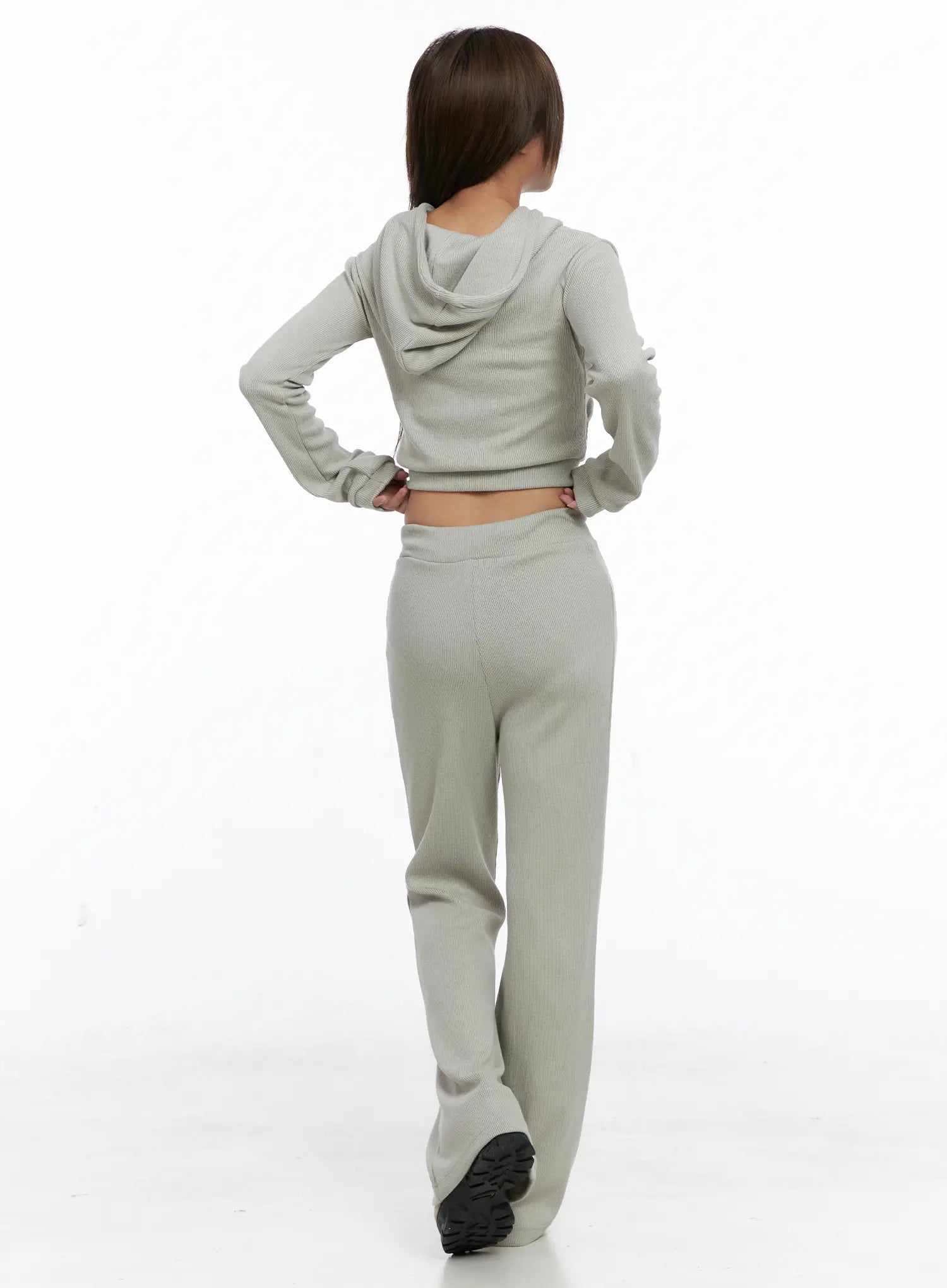 Casual Ribbed Crop Hoodie CS504