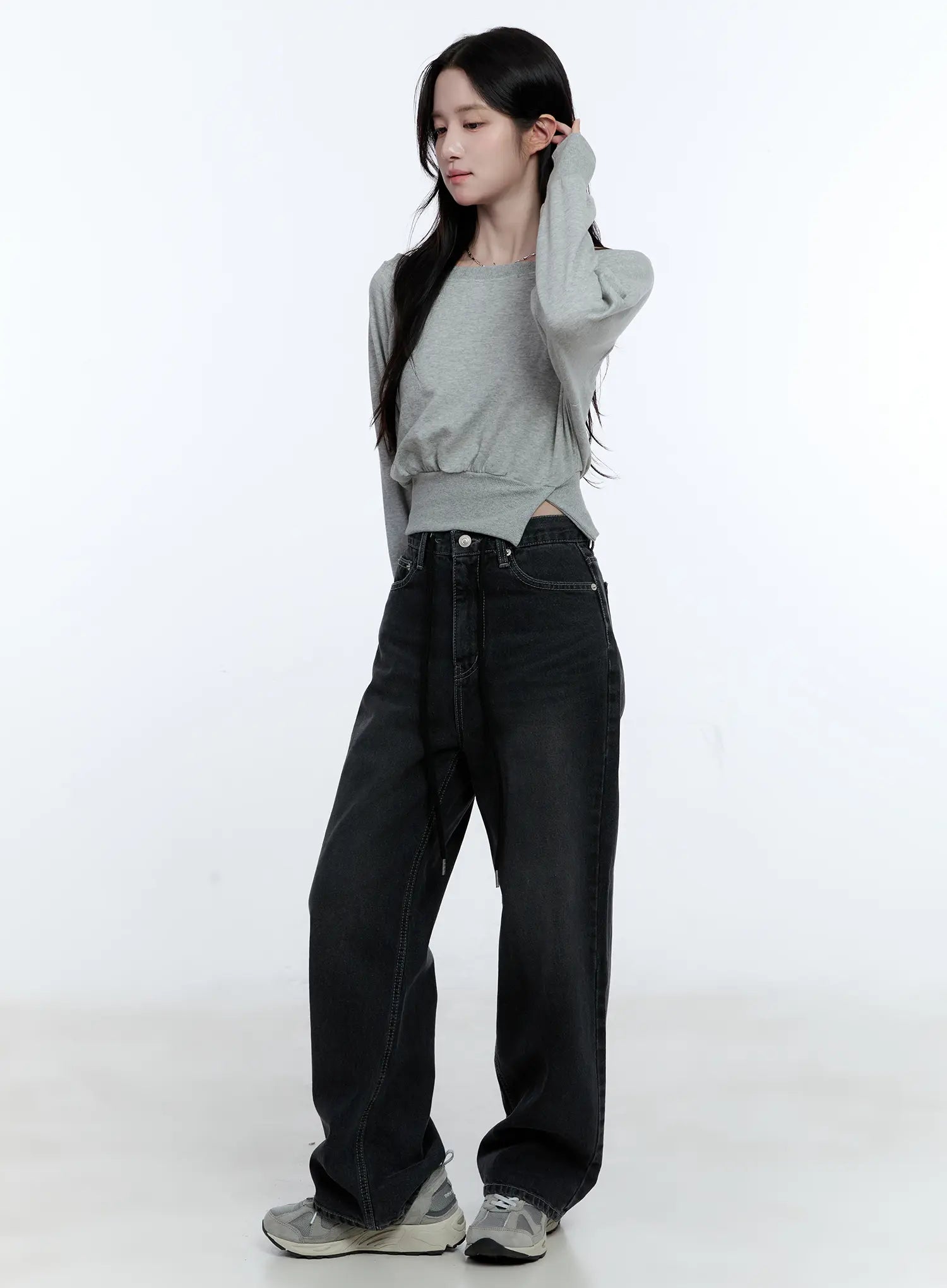 Asymmetric Off-Shoulder Sweatshirt Top CG512