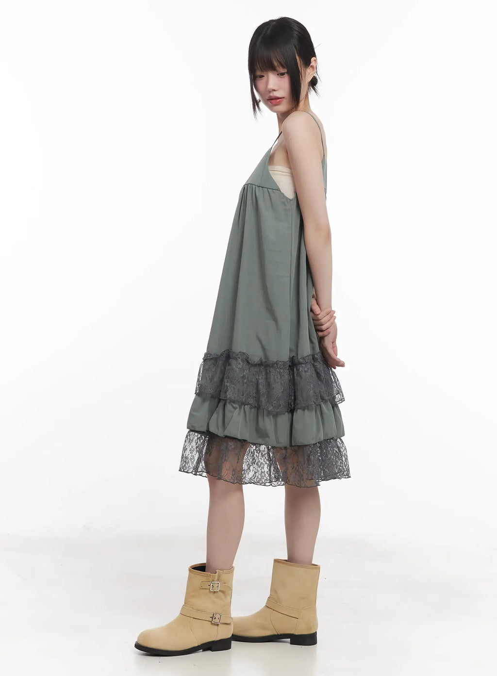 Lace-Trim Cami Maxi Dress CU518