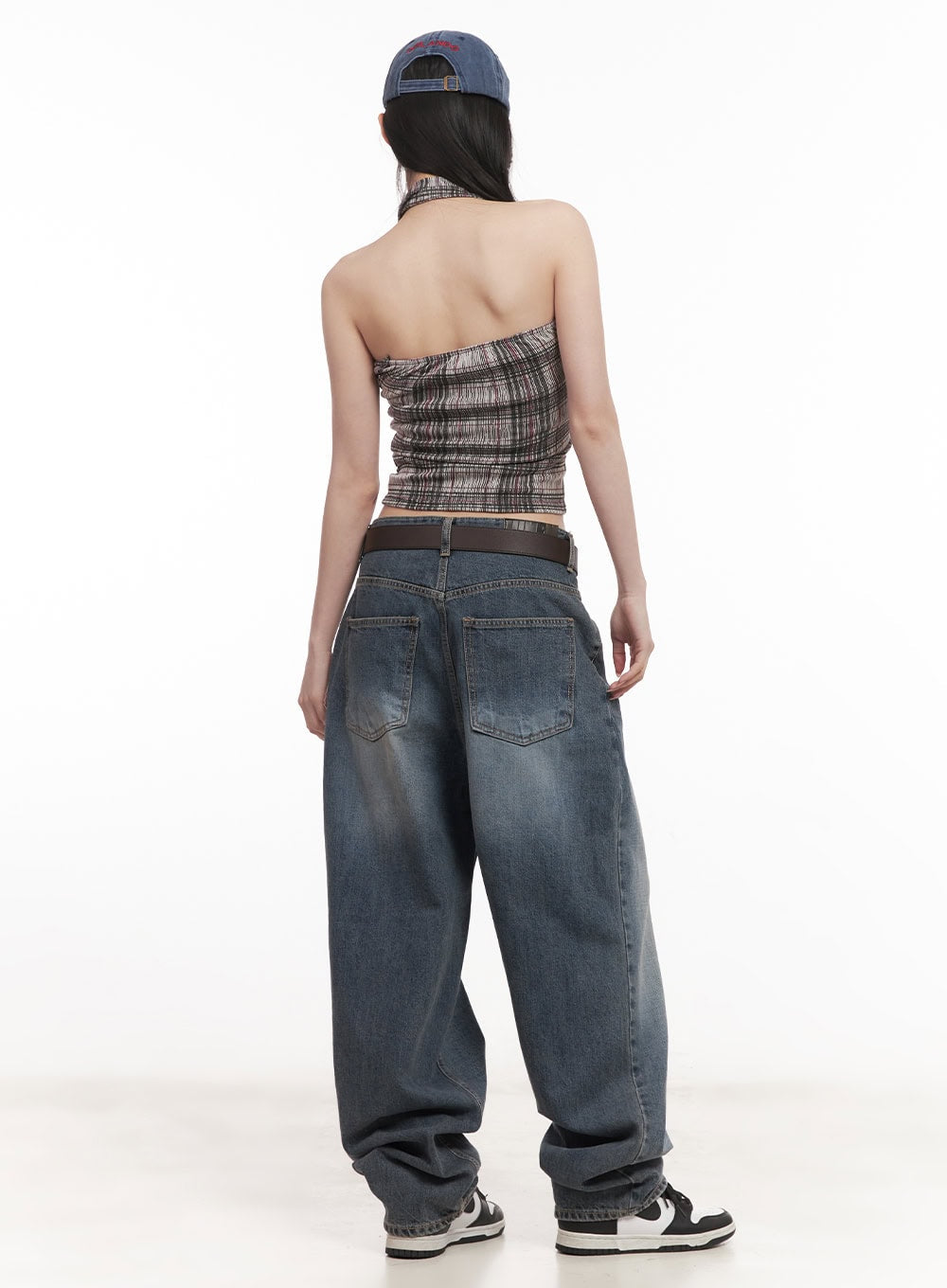 Checkered Tube Top & Scarf Set CM517