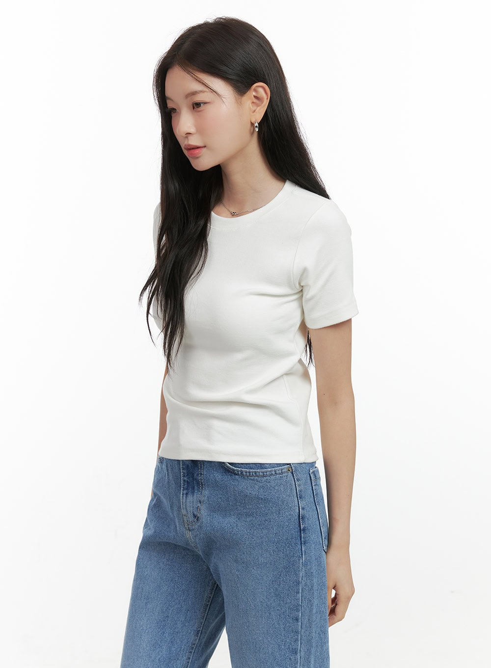 Cotton Slim Fit Round Neck Tee OS423