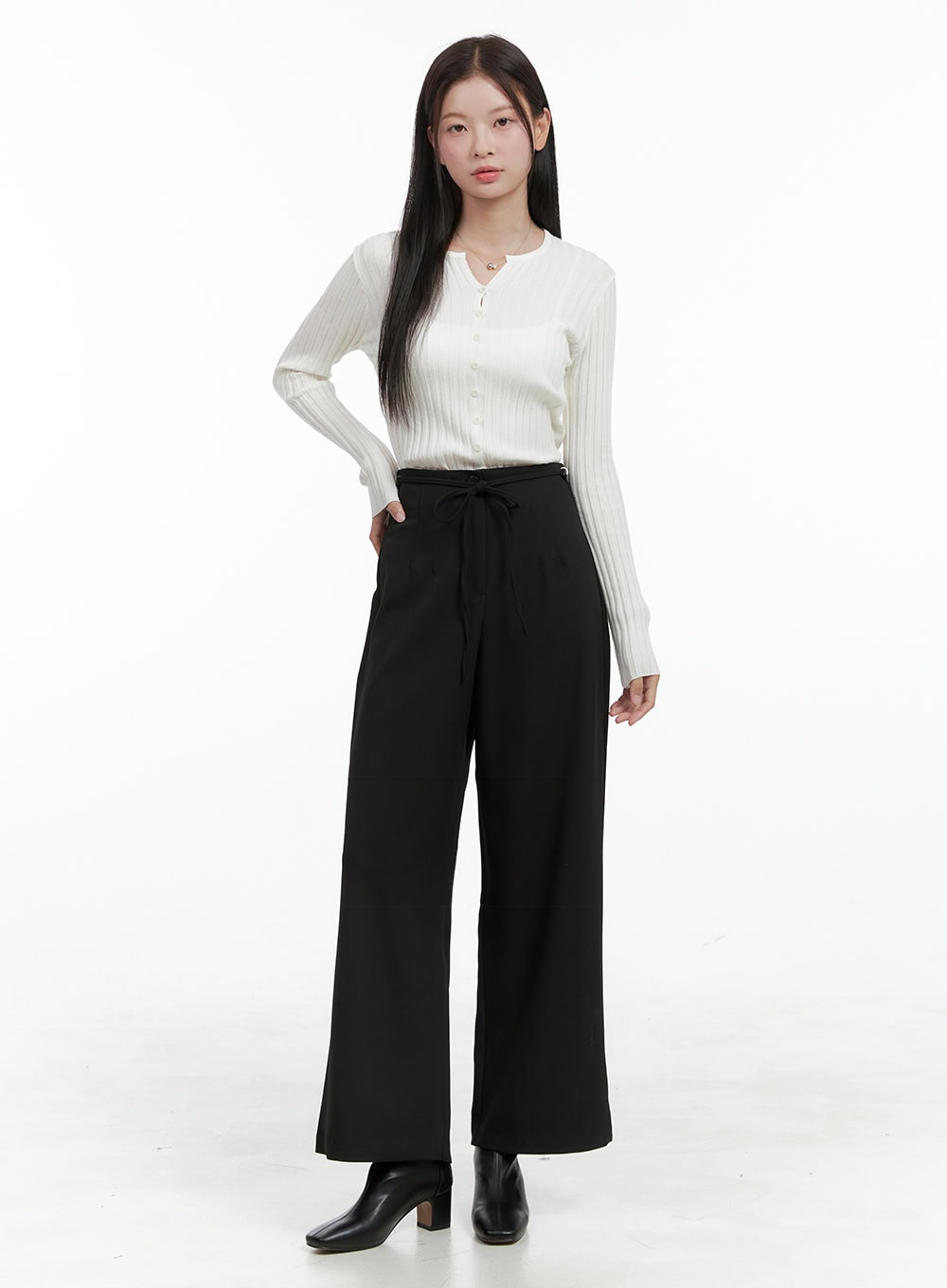 Banded Wide Leg Pants OG416