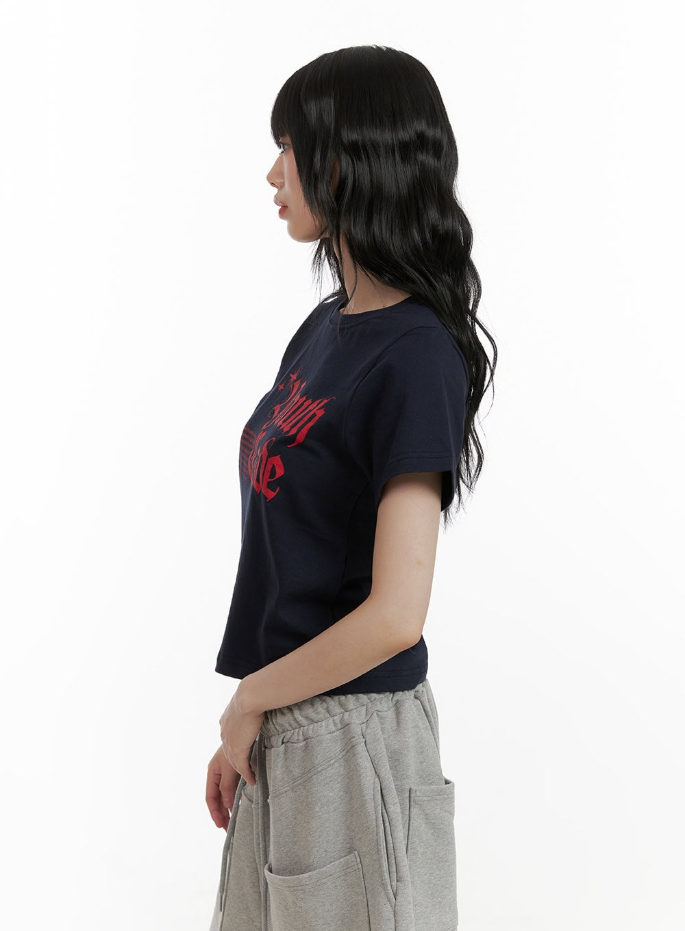 Lettering Crop Top CU413