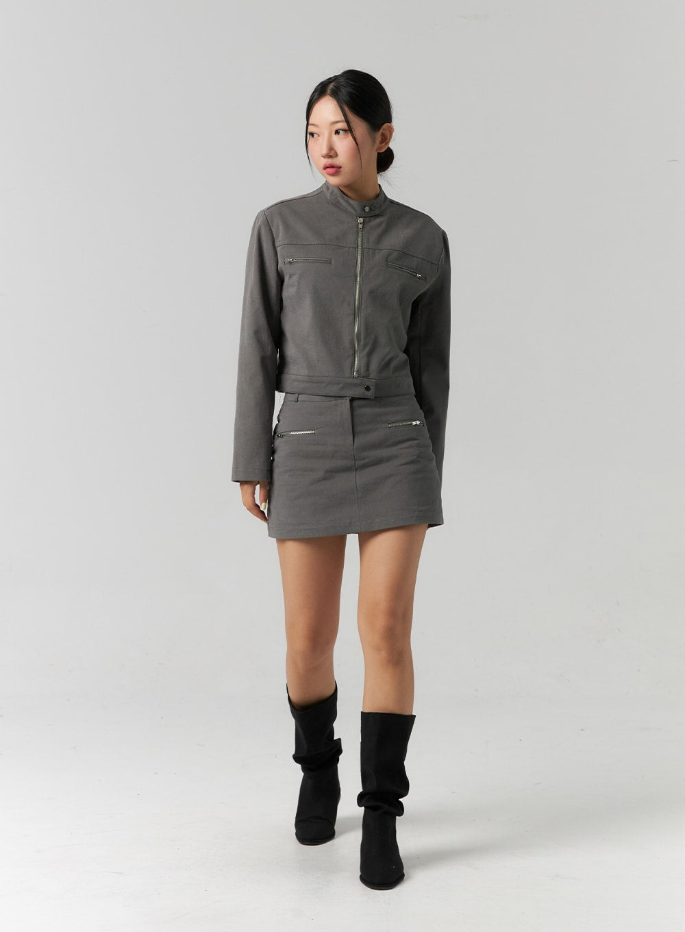 Zipper Detail Mini Skirt CS320