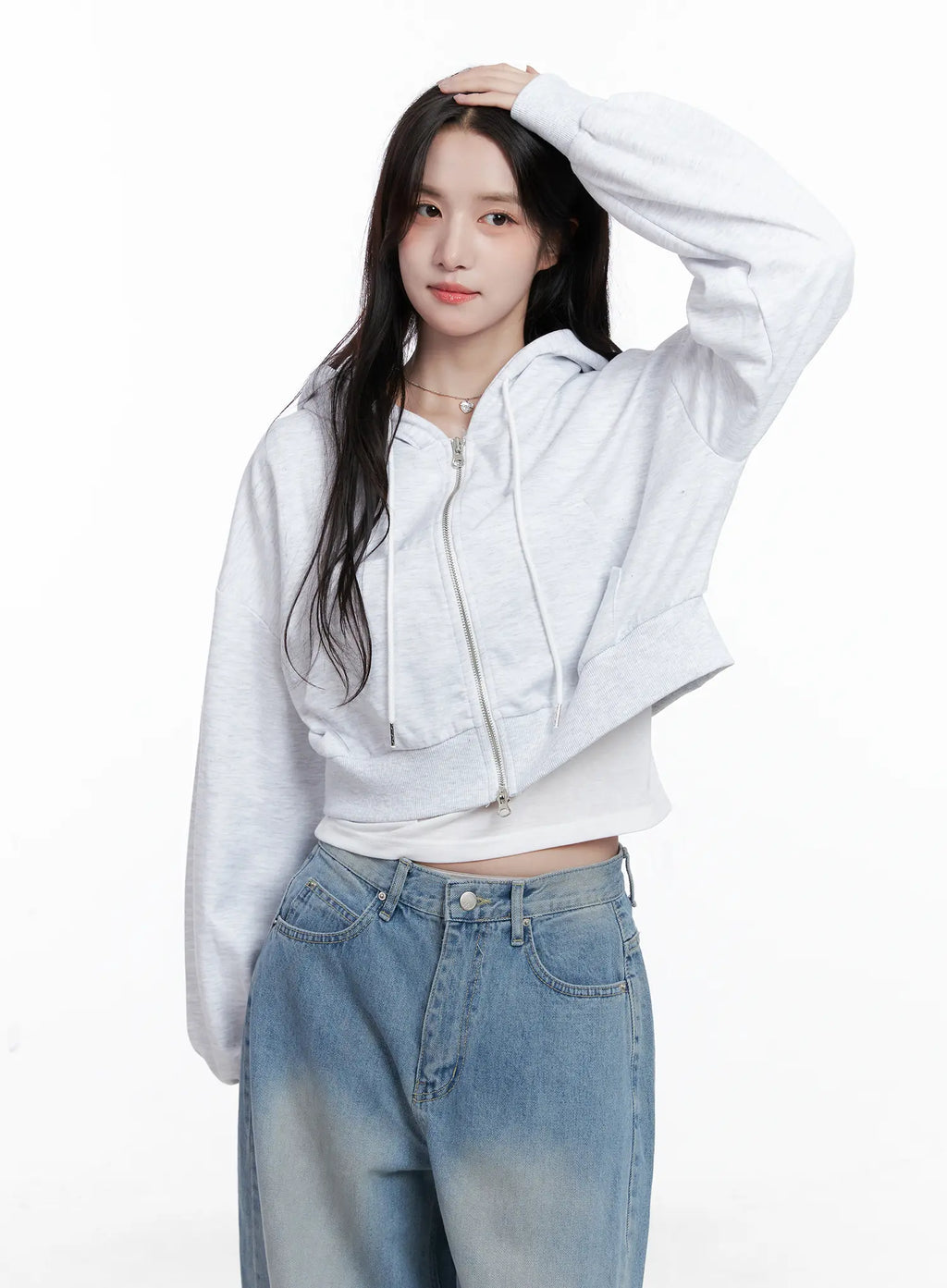 Cropped Zip-Up Hoodie CS519