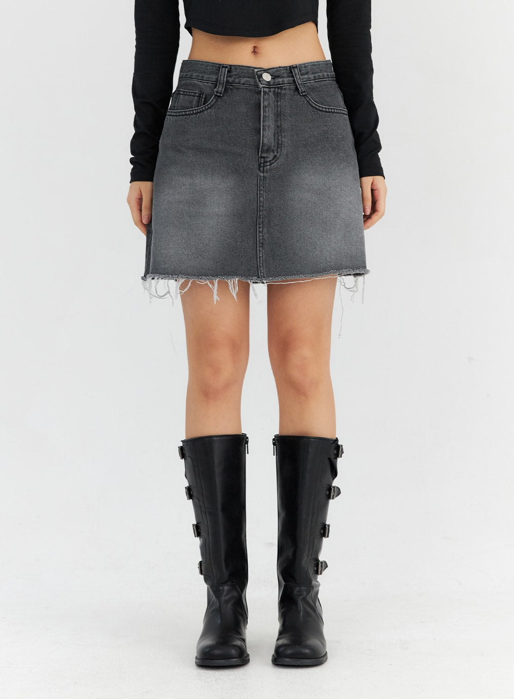 Distressed Washed Mini Skirt CN306