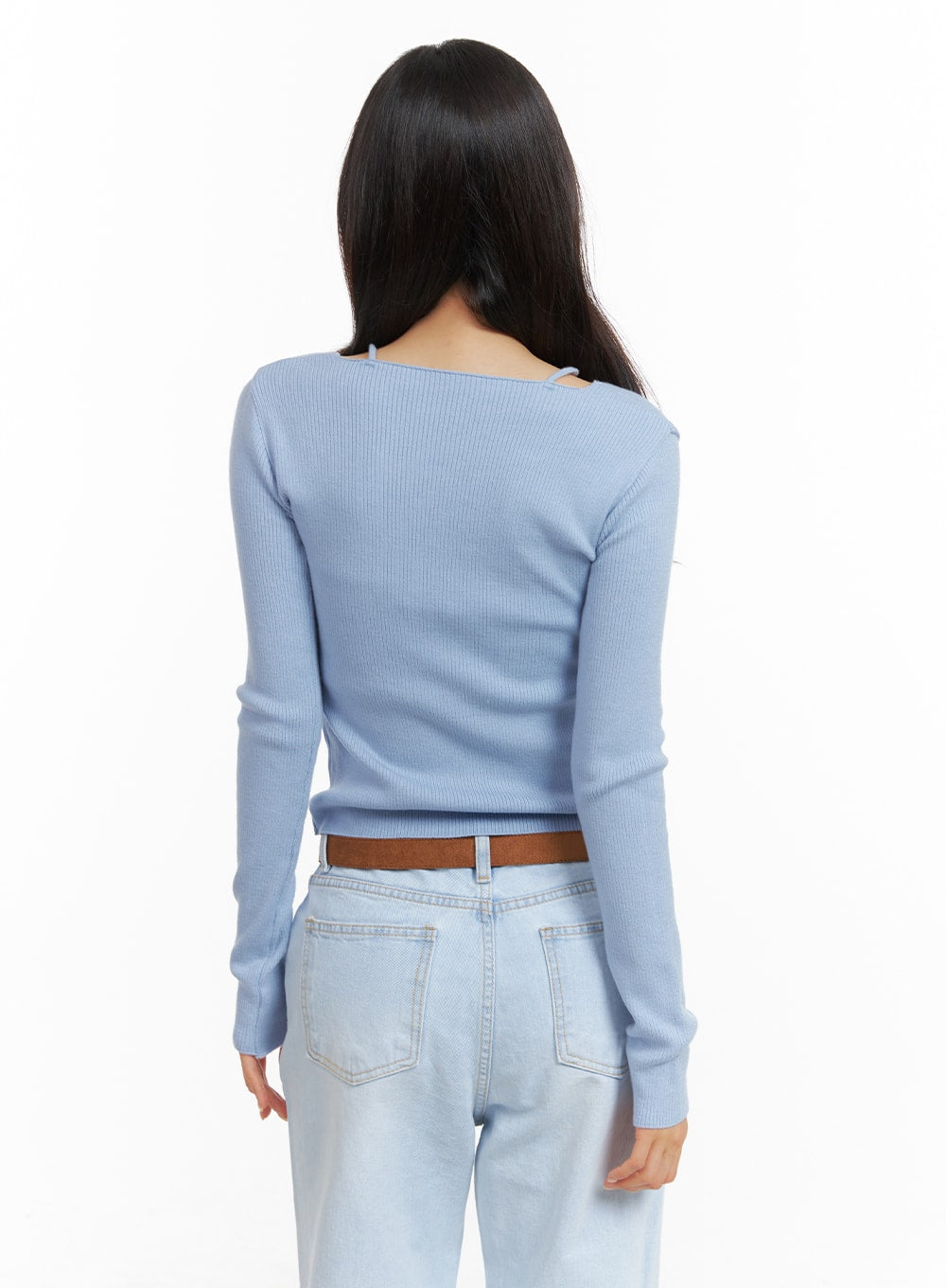 Square Halter Neck Knit Top OA419