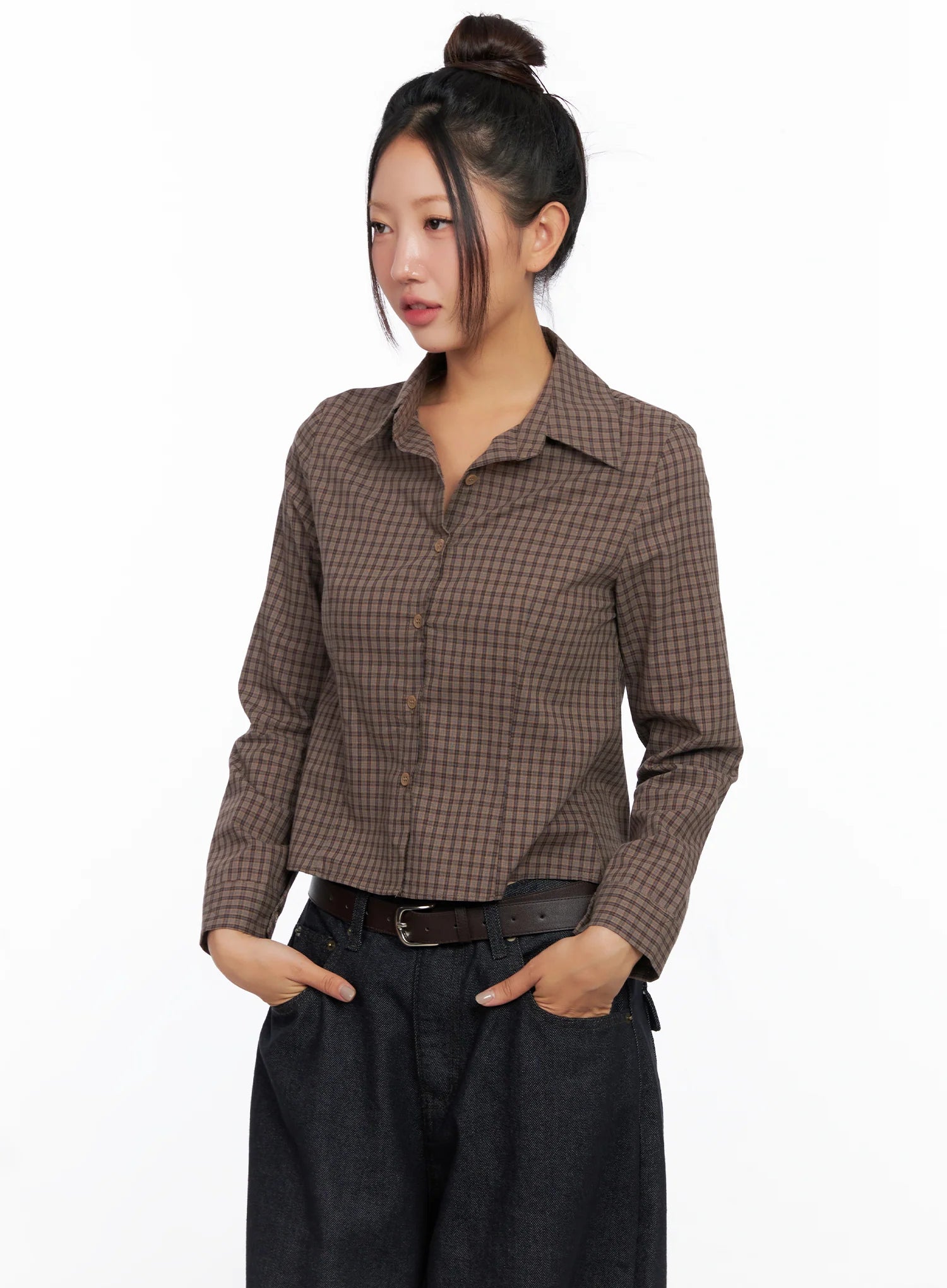 Slim Fit Plaid Long Sleeve Shirt CO515
