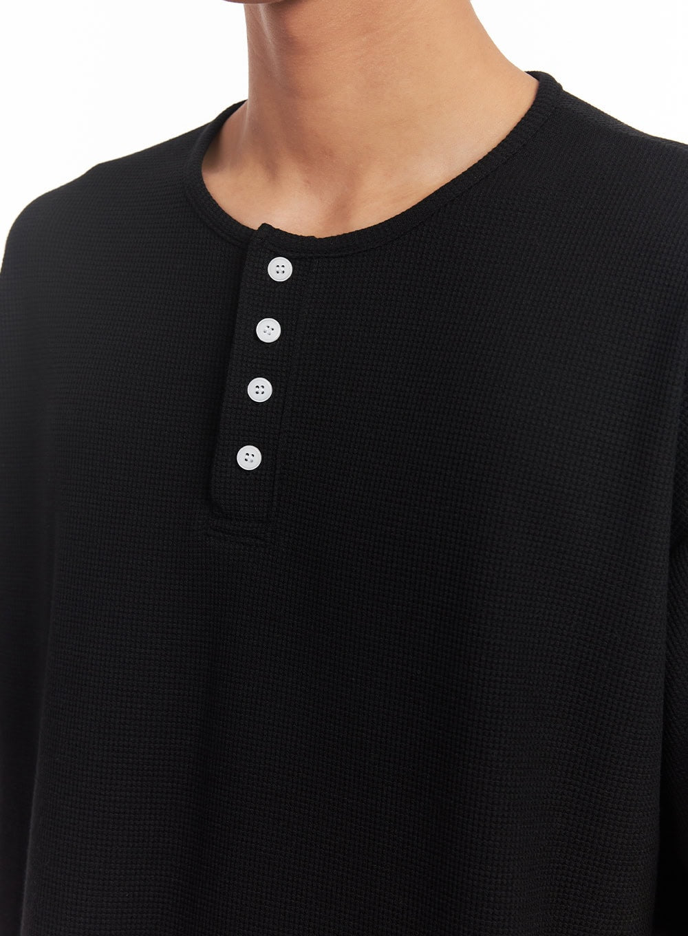 Men's Henley Neck Relaxed-Fit T-Shirt IA510