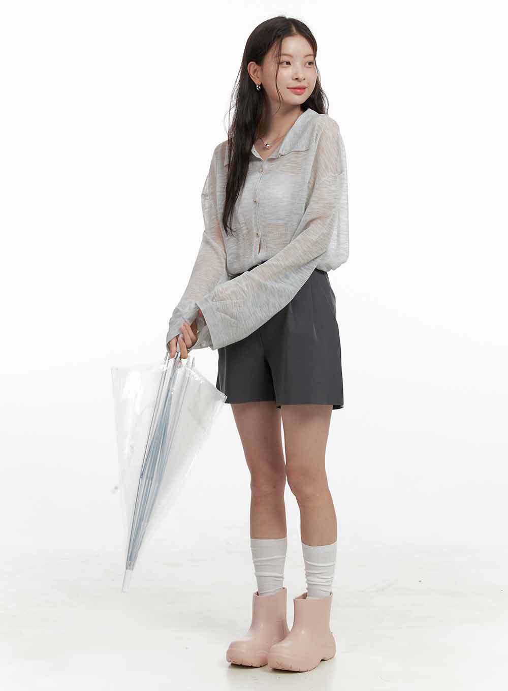 Solid Pintuck Short Slacks OL416