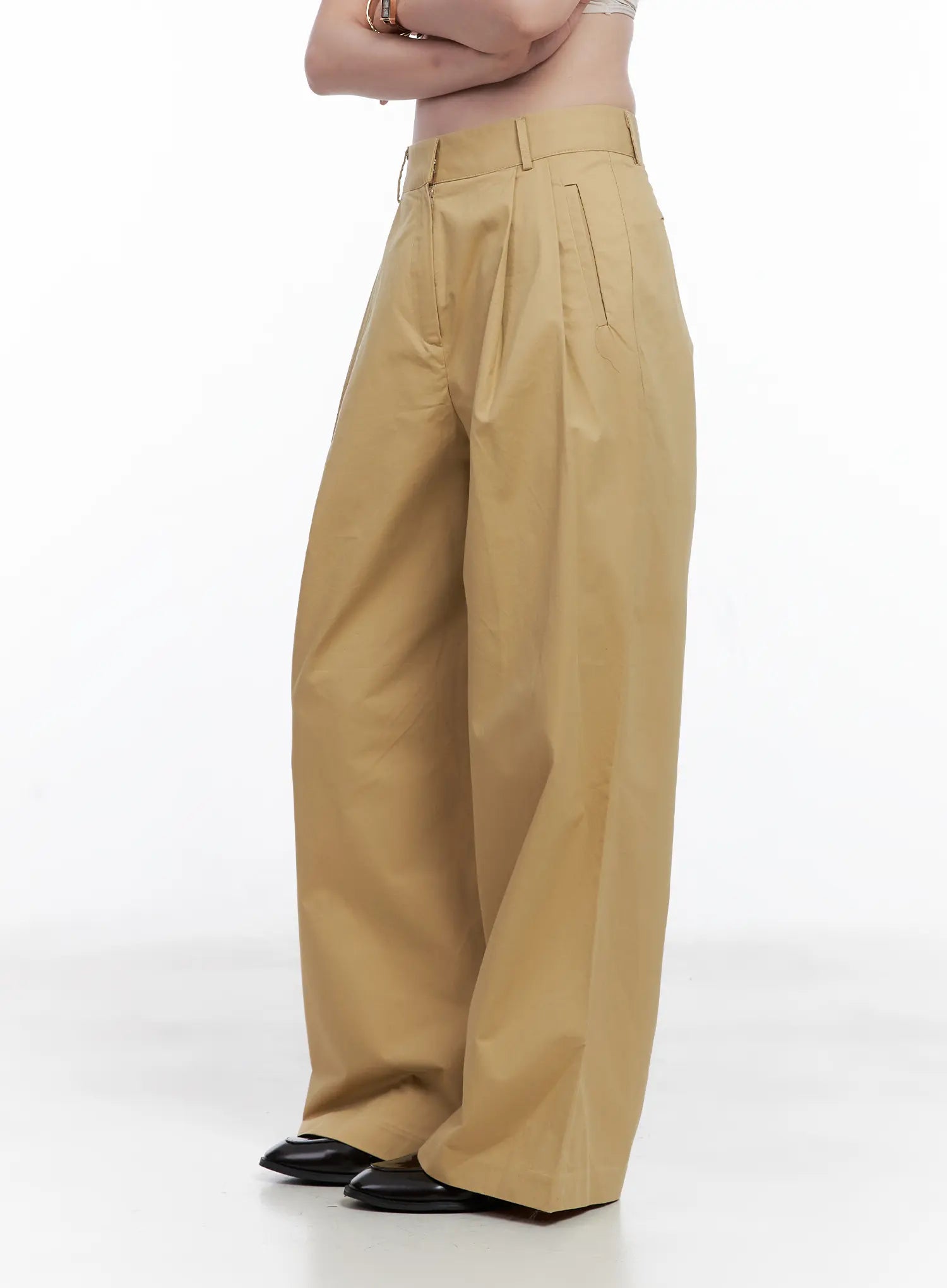 Wide Leg Pintuck Cotton Slacks CG520