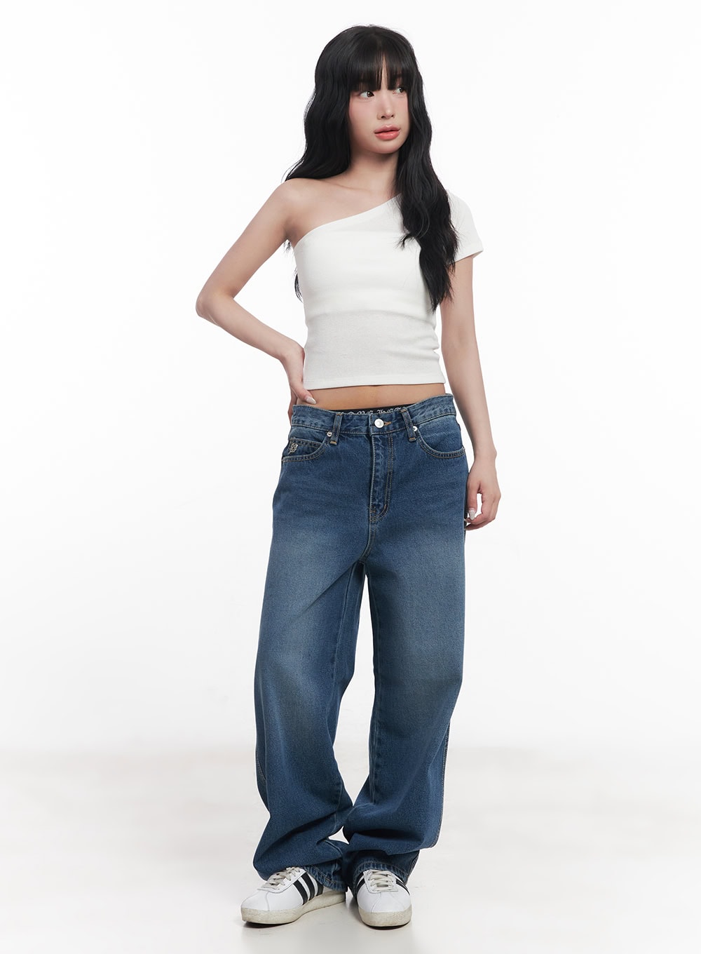 Essential One-Shoulder Crop Top CY527