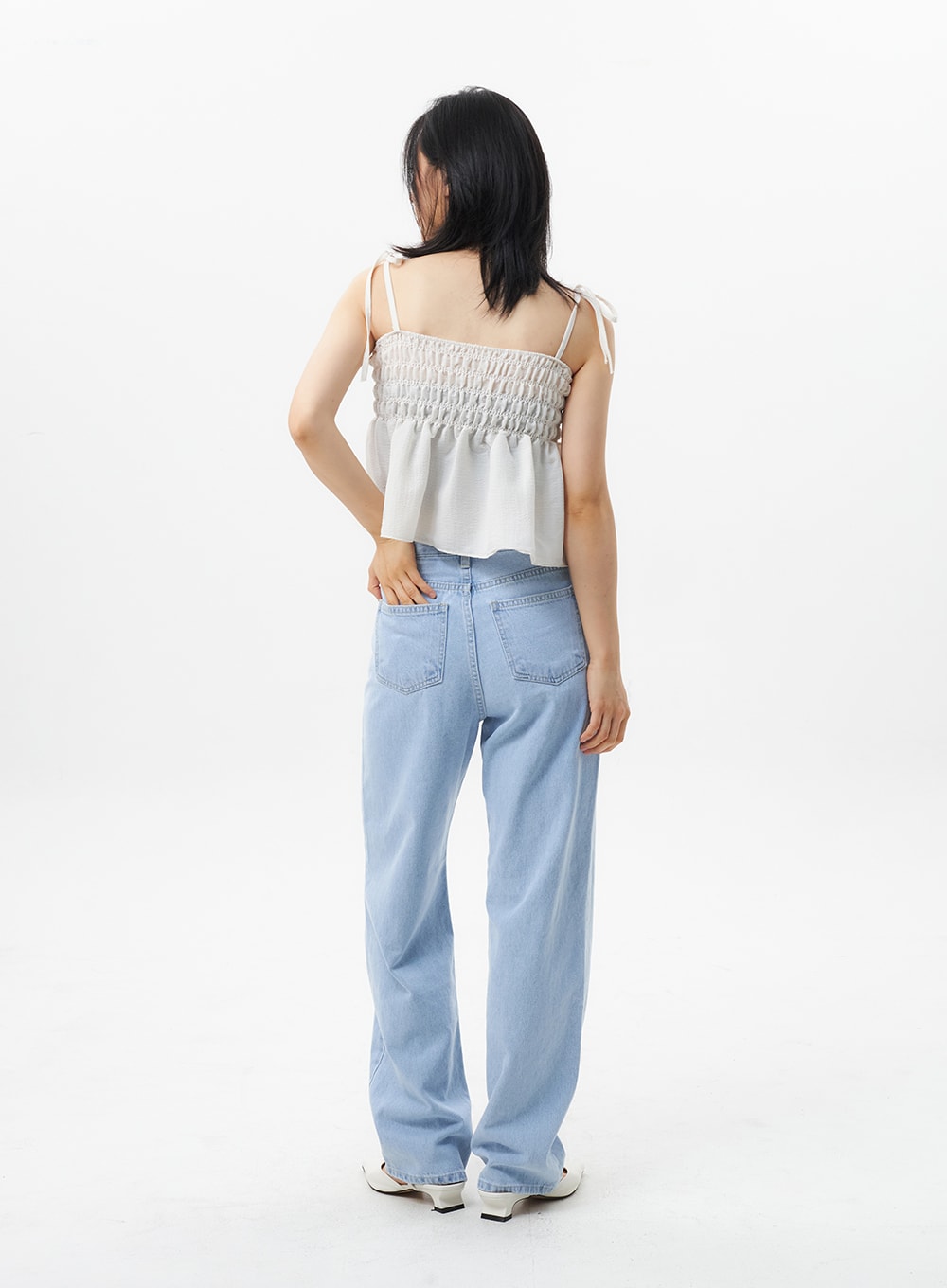 Wide Light Wash Jeans OL304