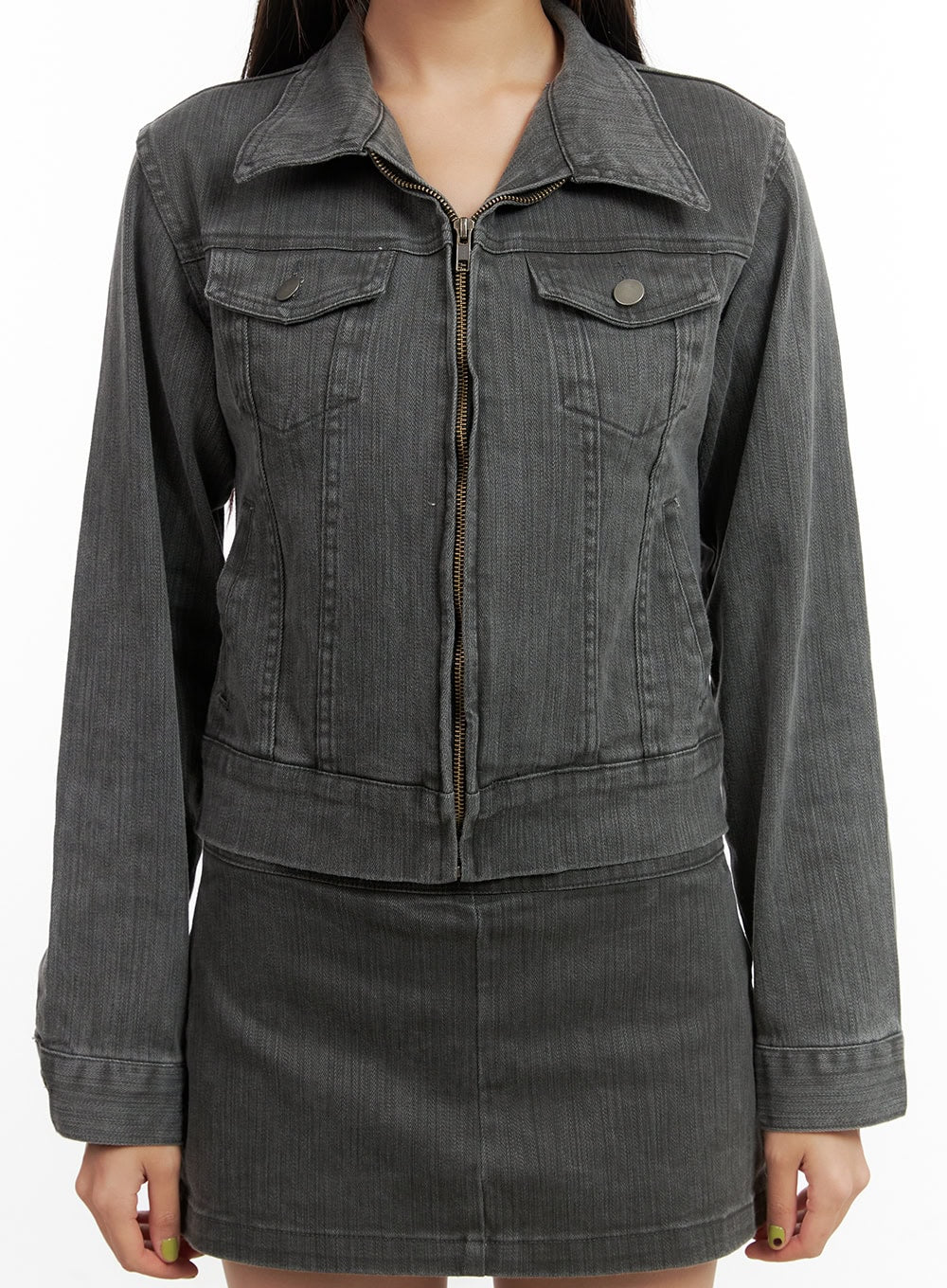 Zip Pocket Washed Slim-Fit Jacket CO424