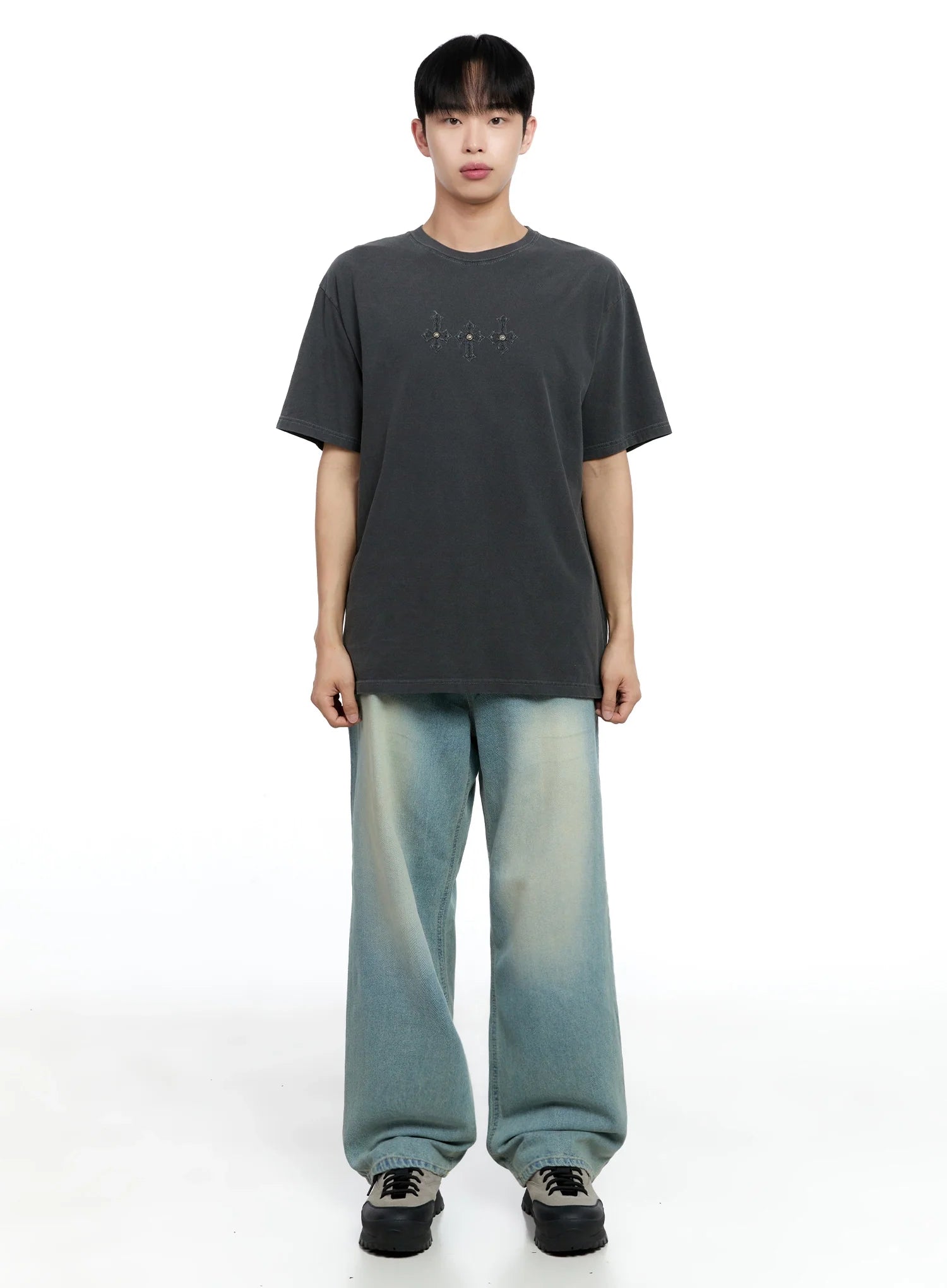 Men's Light-Wash Baggy  Jeans IG520