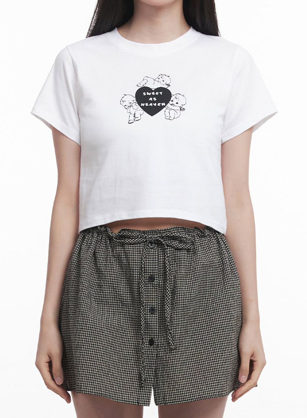 Angel Graphic Crop Top IY513