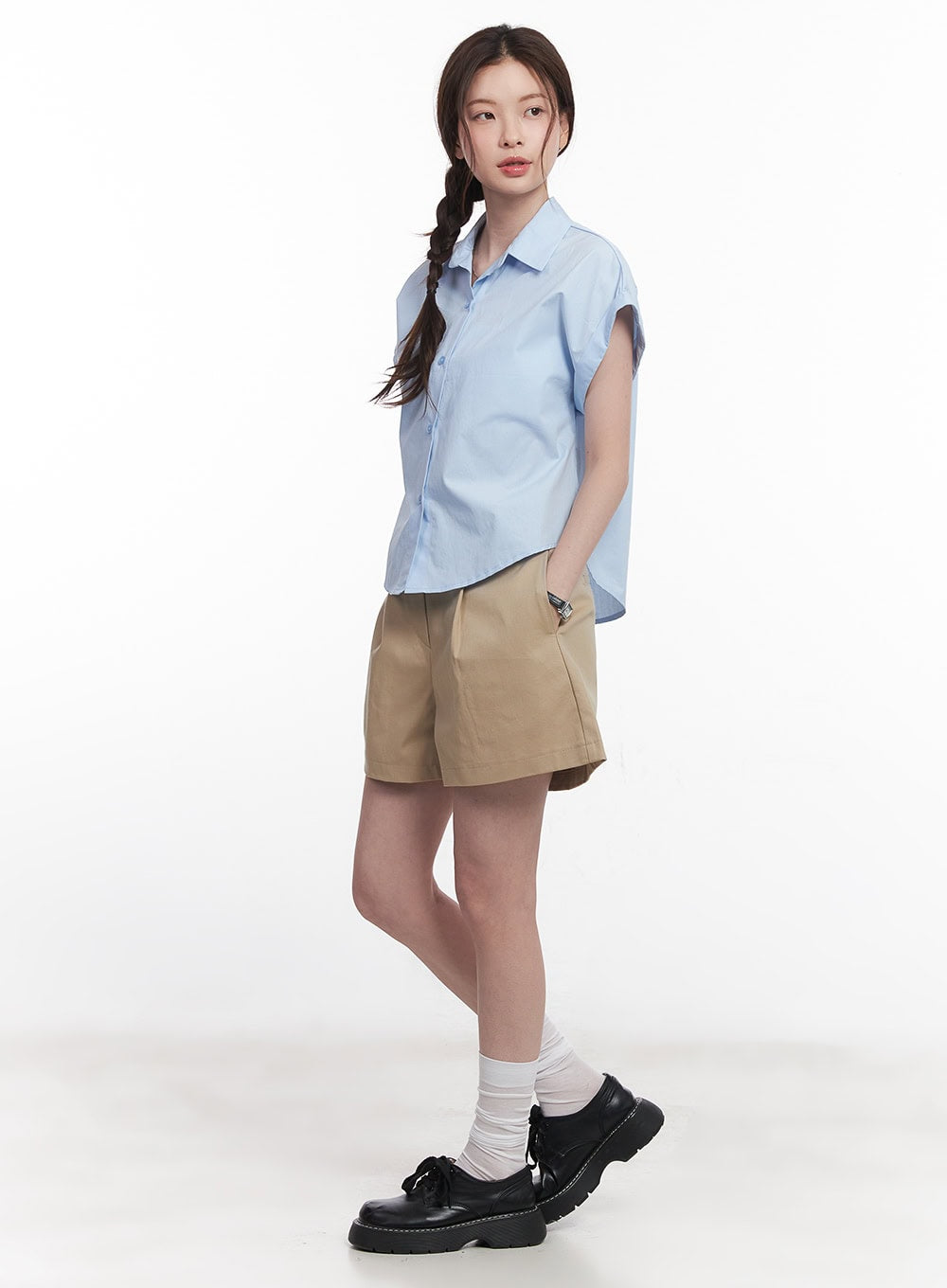 Pintuck Cotton Shorts CY515