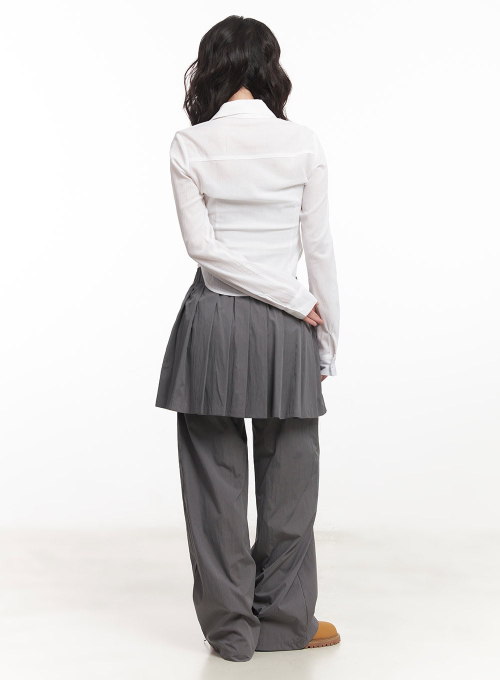 Sheer Collared Button-Down Shirt CA518