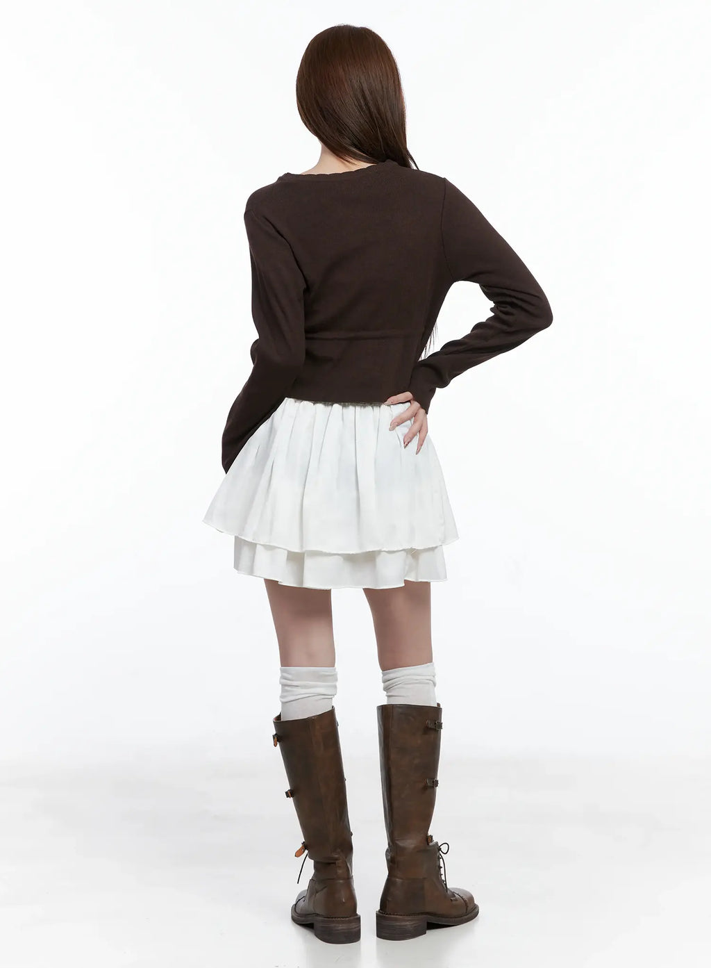 Double Layered Ruffle Mini Skirt CS501