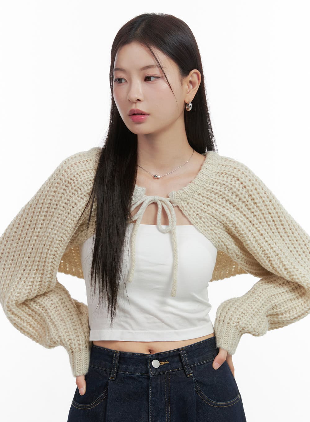 Stringed Hollow Bolero Cardigan OO416