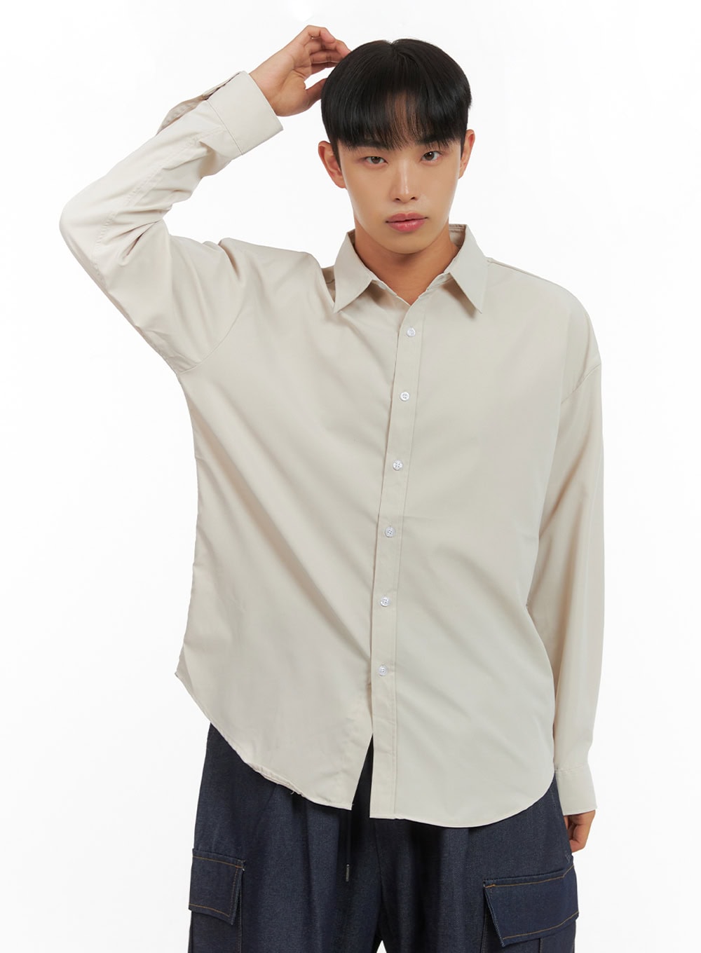Men's Solid Collared Buttoned Shirt IS420