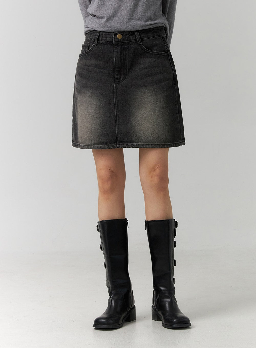 Washed Mini Denim Skirt CD307