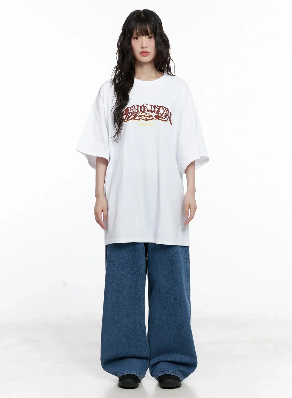 Oversized Statement Graphic T-Shirt IL528