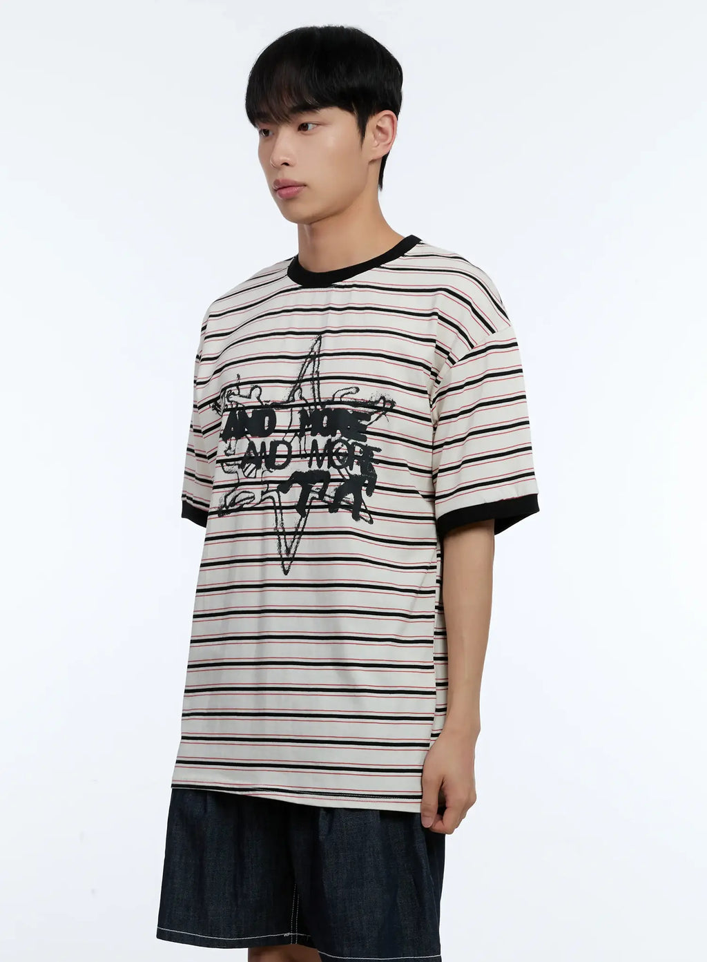 Men's Star Contrast Stripe Tee IL517