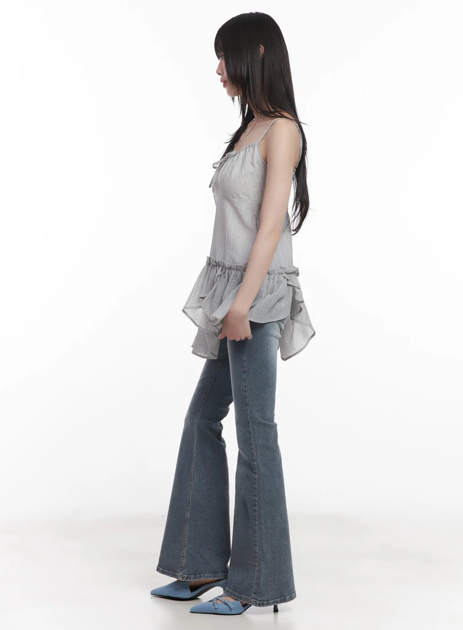 Soyeon Flared Jeans with Hip Pads CU520
