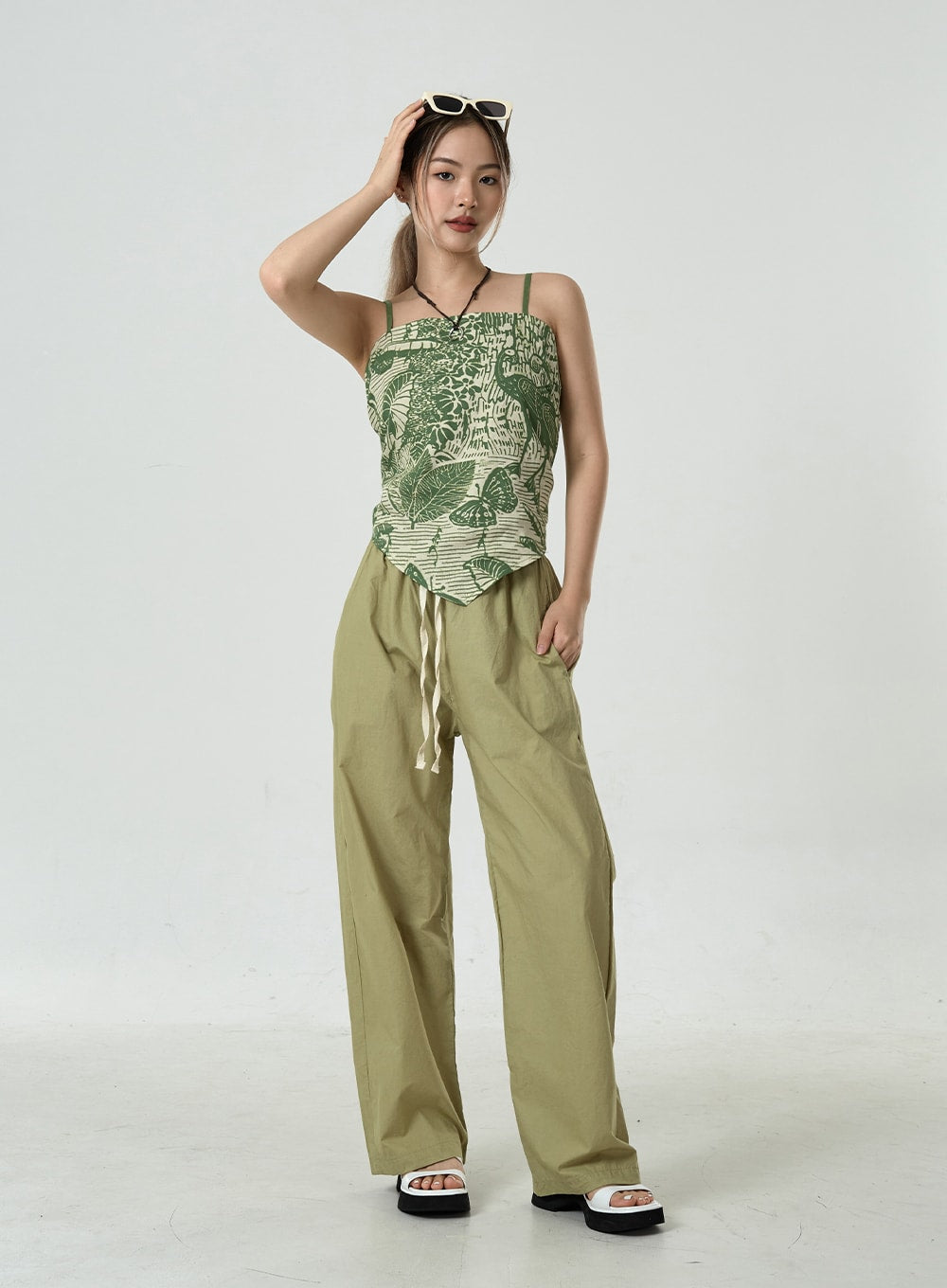 Leaves Scarf Cami Top CU6