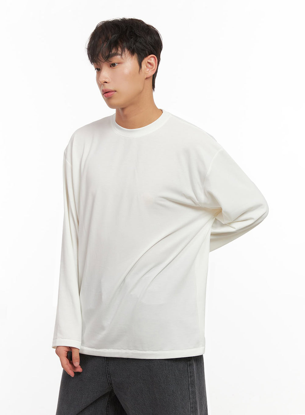 Men's Essential Long-Sleeve Oversized Tee ID427