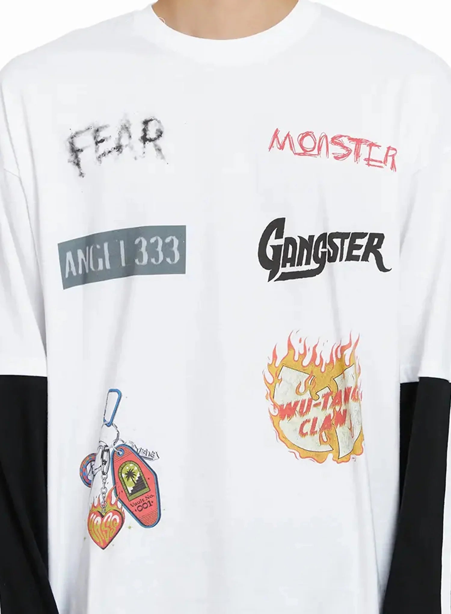 Men's Graphic Layered Long Sleeve Top IO517