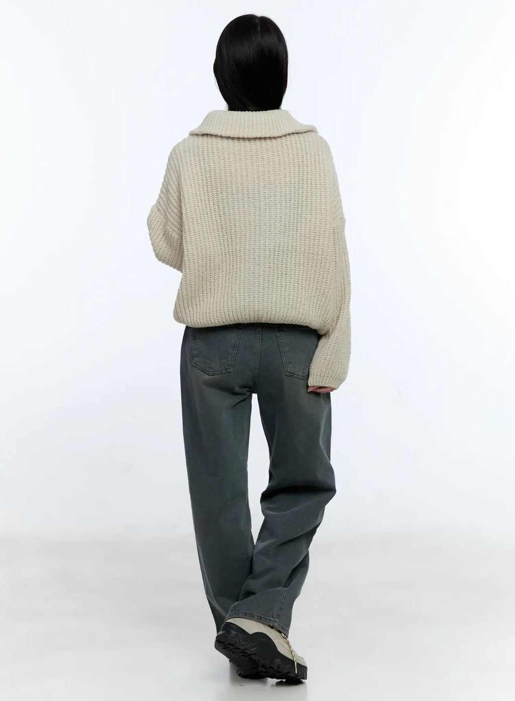 Cable Knit Double-Zip Sweater CG512