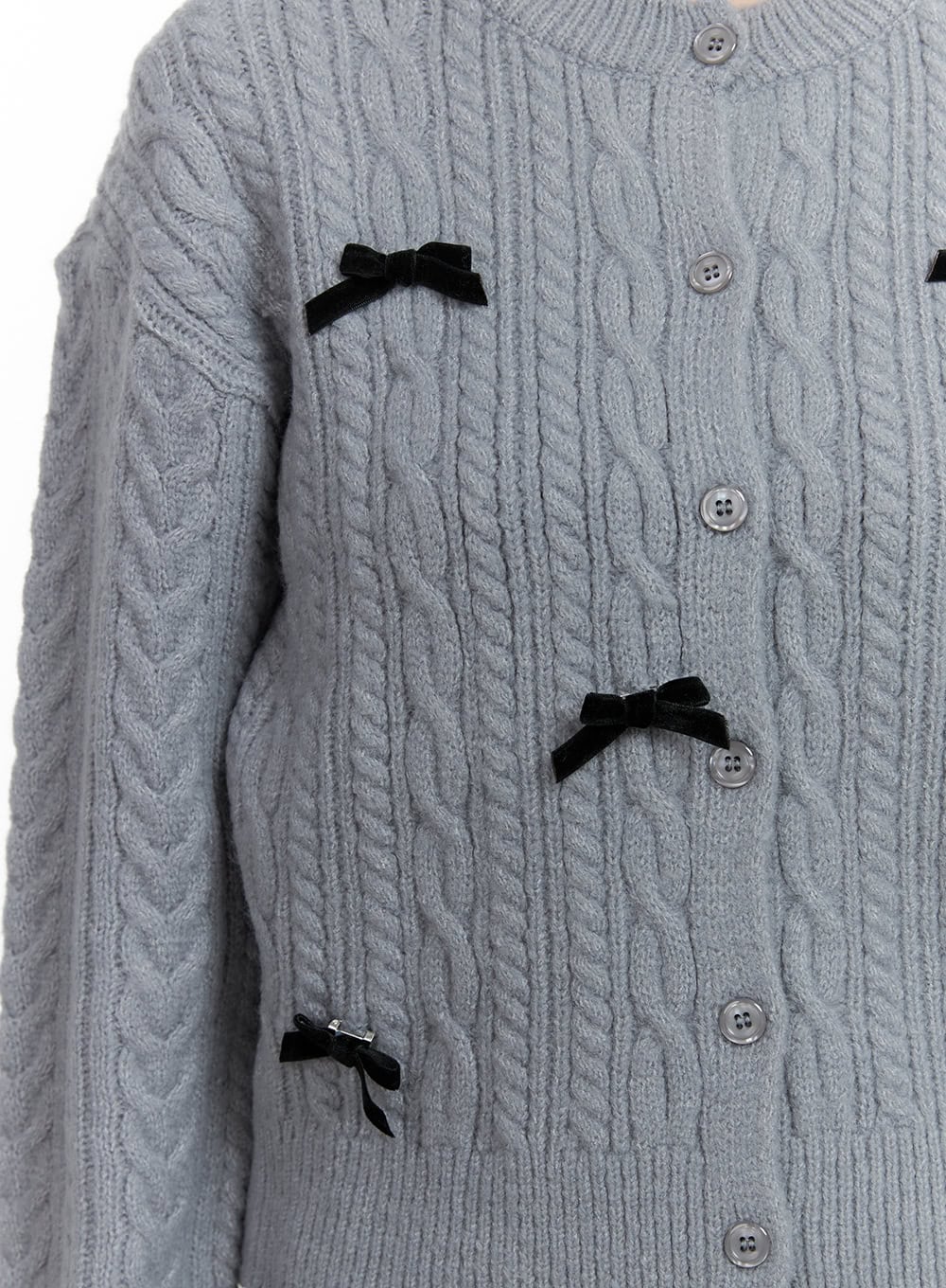 Cable Knitted Ribbon Cardigan OS423