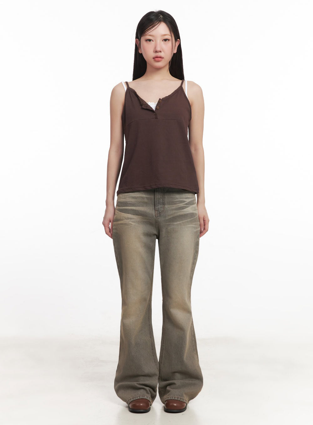 Lace Buttoned Cami Top IM528