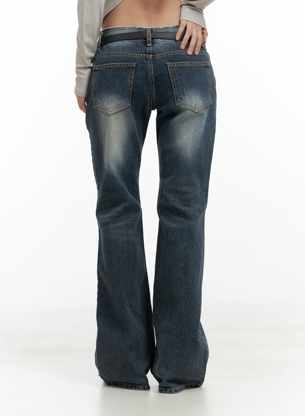 Low Rise Front Seam Bootcut Jeans CL417