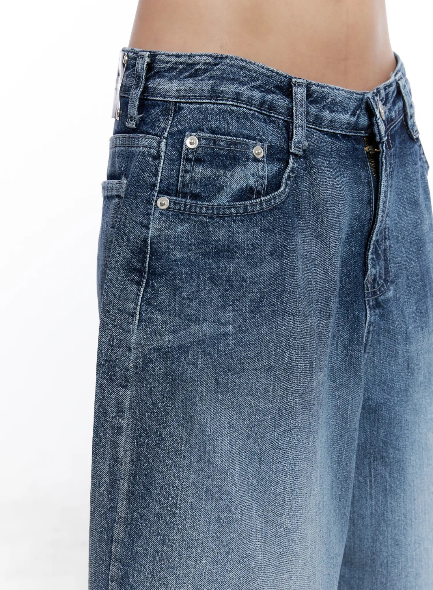 Vintage-Washed Denim Jorts CL514