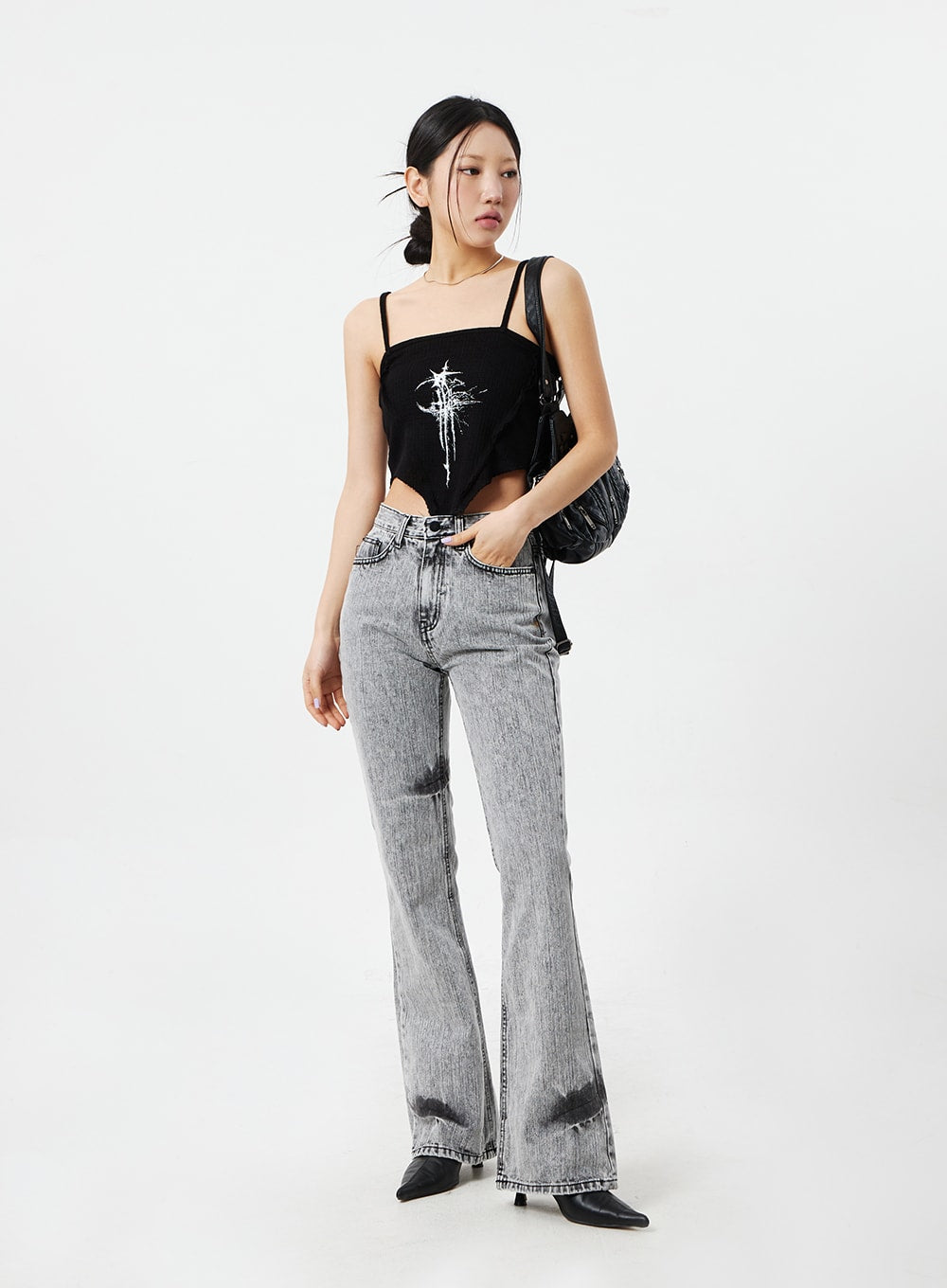 Grey Bootcut Jeans CM324