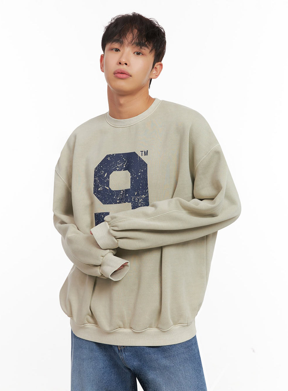 Men's Casual Long-Sleeve Oversized Tee ID427