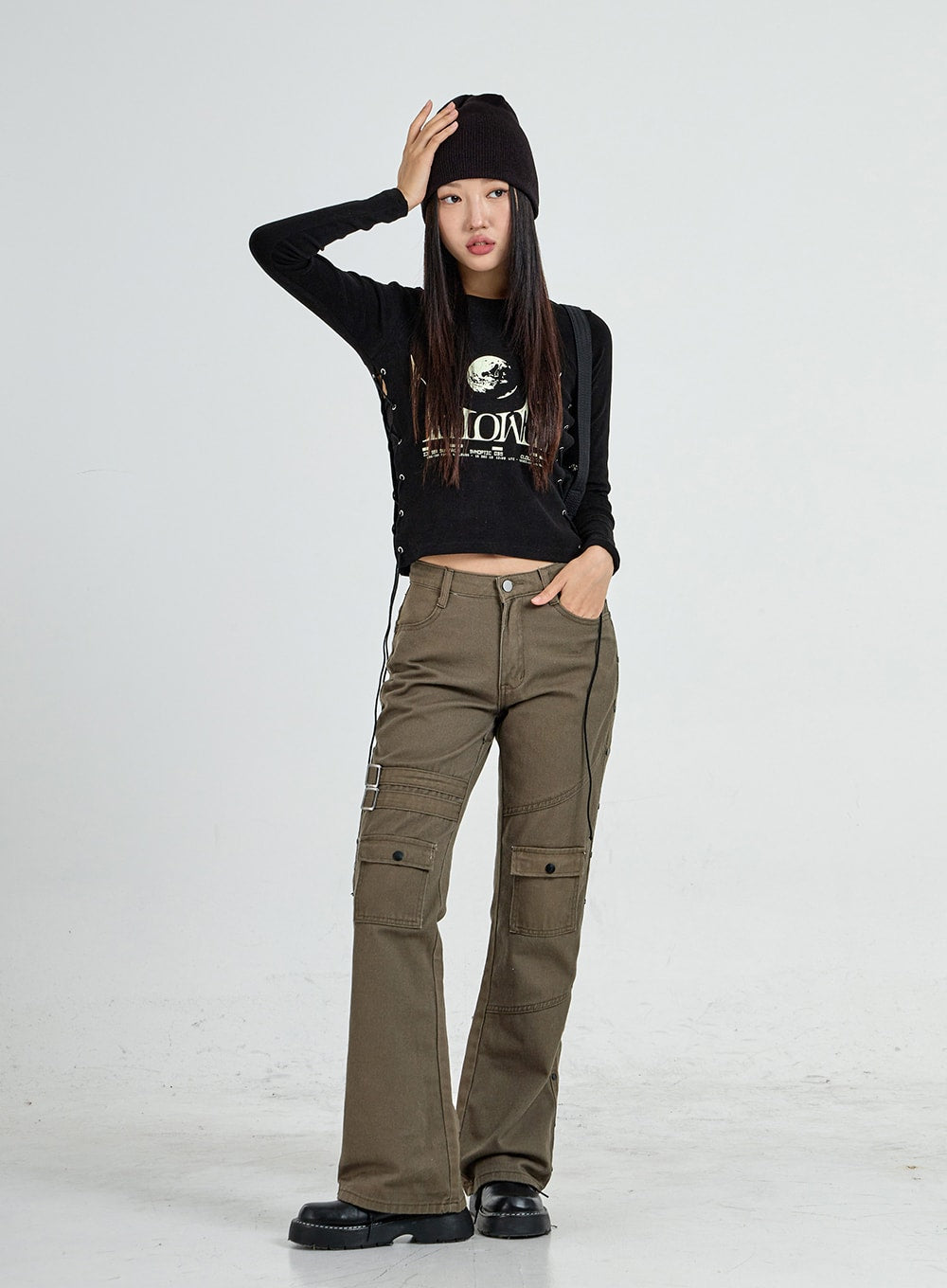 Lettering Print Side Cross Tie Top CO18