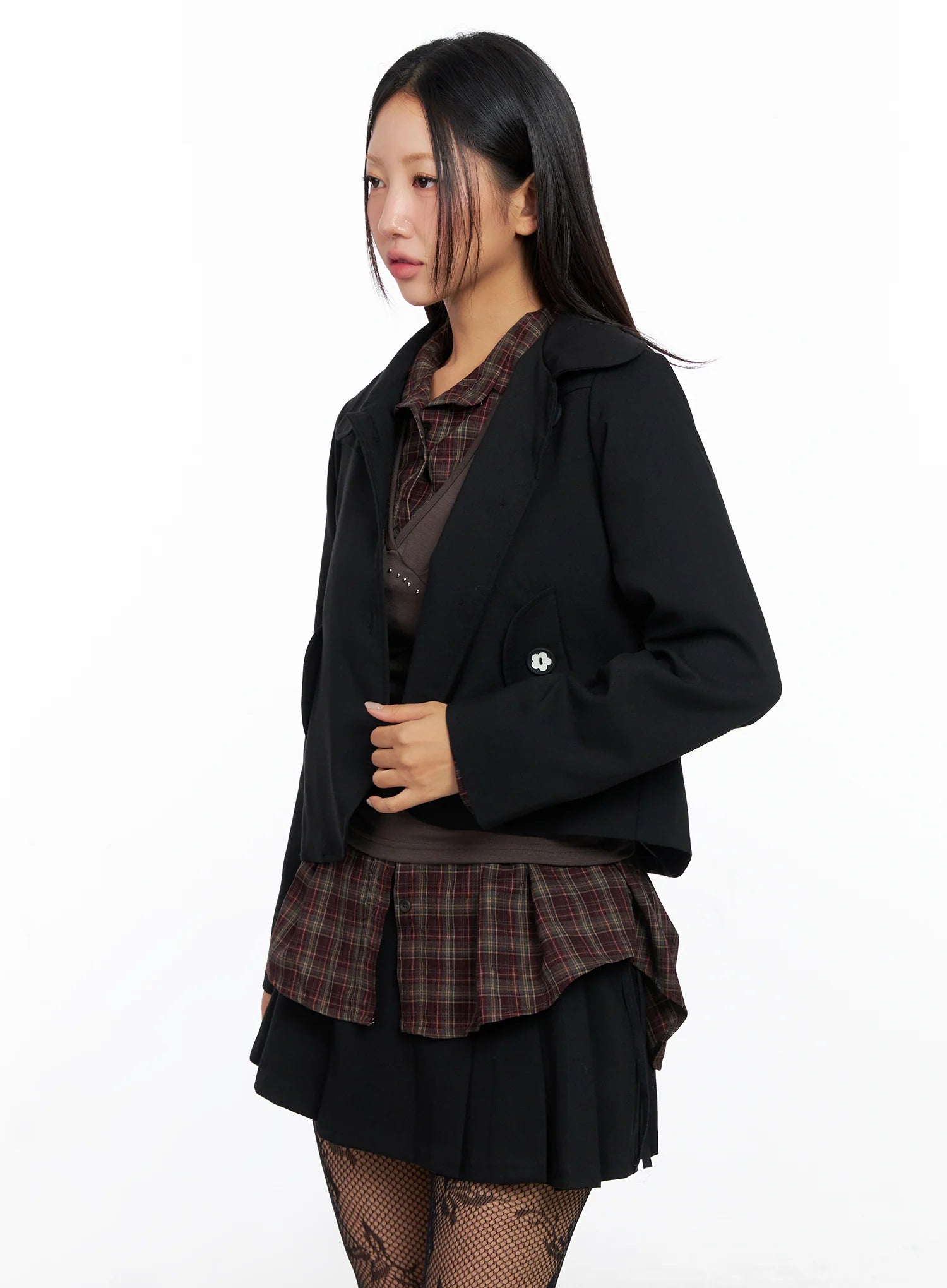 Button-Up Cropped Jacket CO515